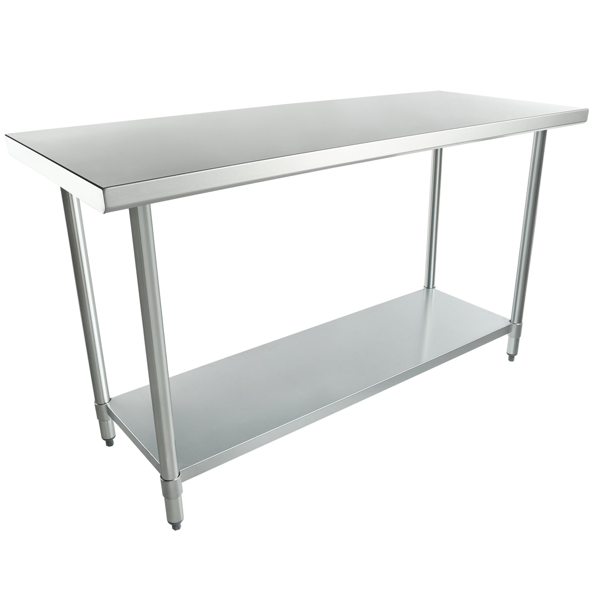 60" x 24" Standard Duty Work Table 18 Gauge 304 Stainless Steel with Galvanized Legs and Undershelf, NSF Work Table, 54" - 62", Stainless Steel Top Empura