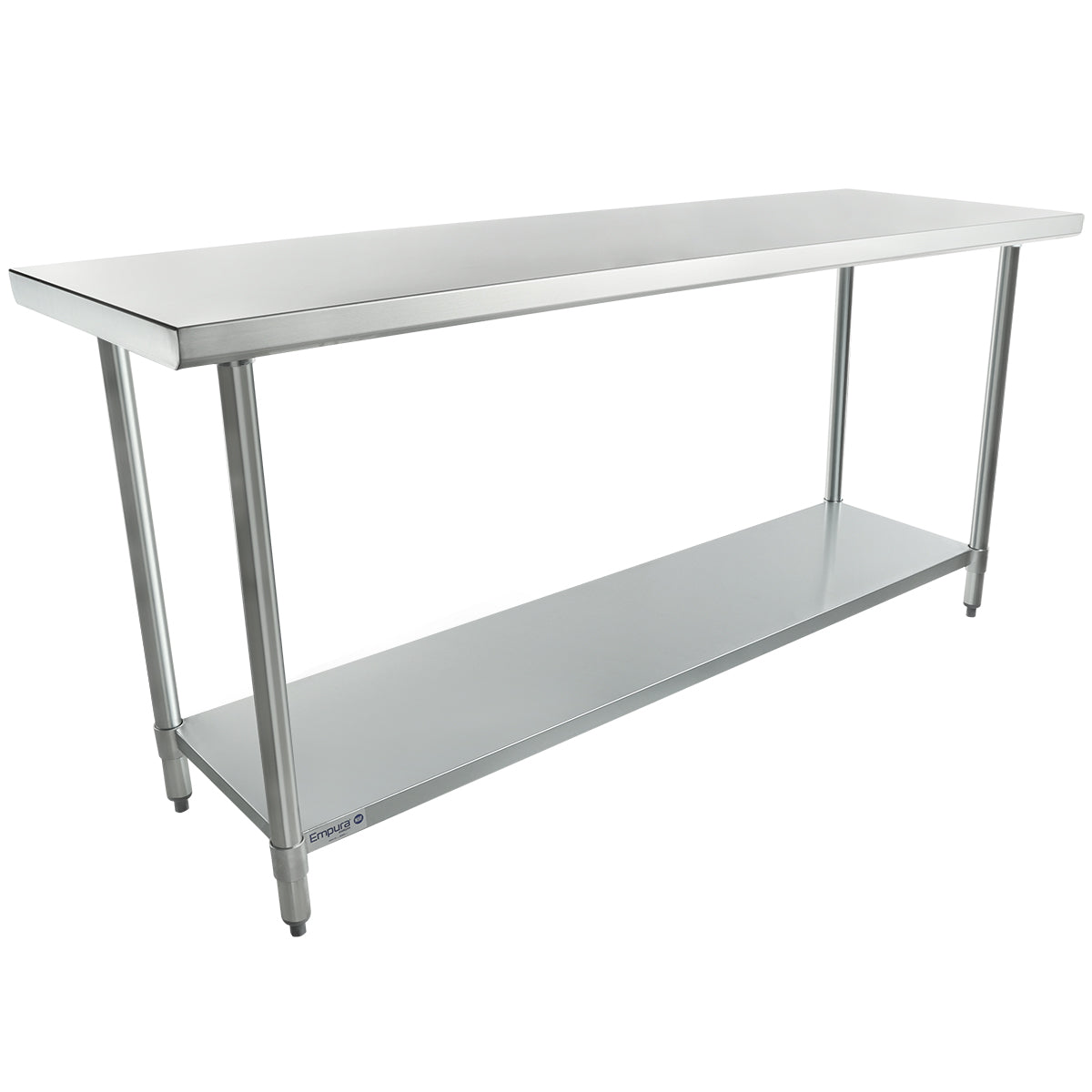 72" x 24" Standard Duty Work Table 18 Gauge 304 Stainless Steel with Galvanized Legs and Undershelf, NSF Work Table, 63" - 72", Stainless Steel Top Empura