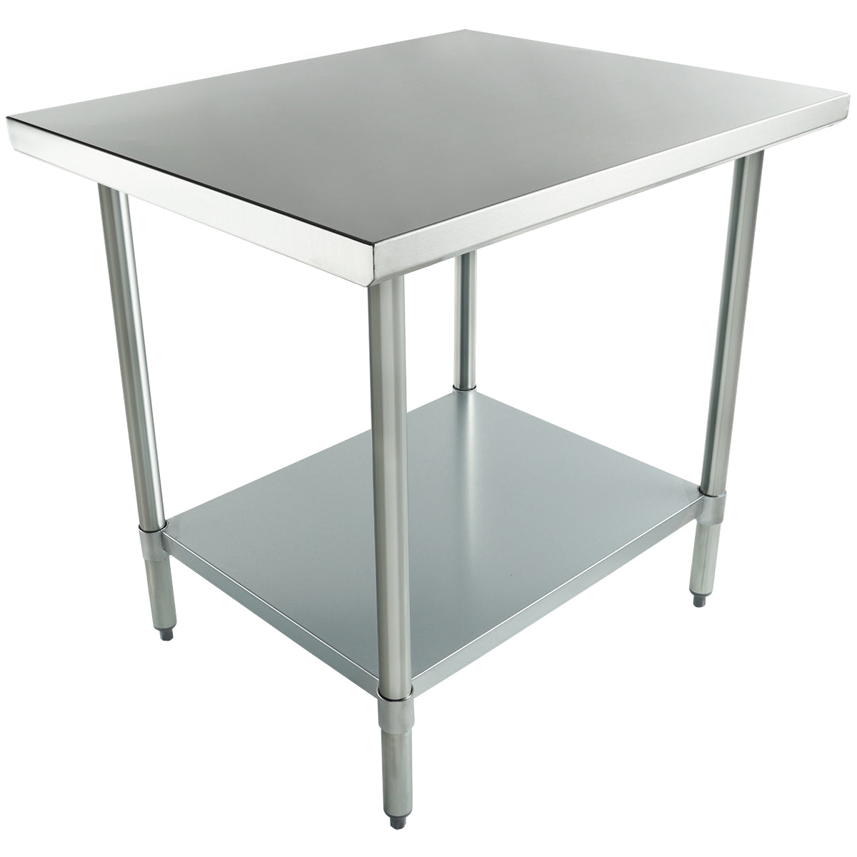 36" x 30" Standard Duty Work Table 18 Gauge 304 Stainless Steel with Galvanized Legs and Undershelf, NSF Work Table, 36" - 38", Stainless Steel Top Empura