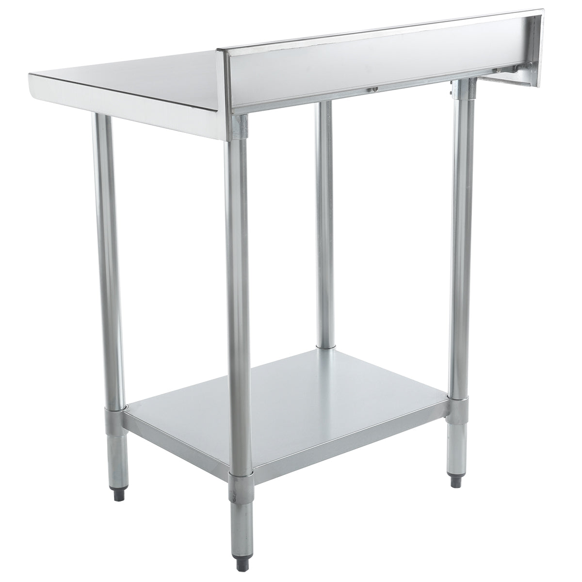 30" x 24" Standard Duty Work Table 18 Gauge Stainless Steel with 4" Backsplash and Galvanized Undershelf, NSF Work Table, 30" - 35", Stainless Steel Top Empura