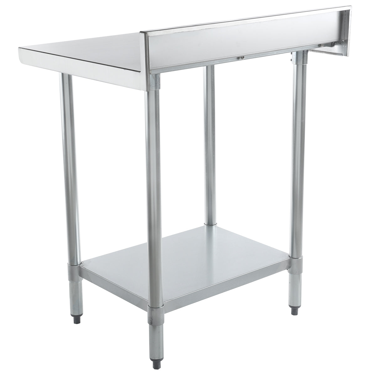 Empura 30" x 24" 18-Gauge 304 Stainless Steel Commercial Work Table with 4" Backsplash Galvanized Legs and Undershelf