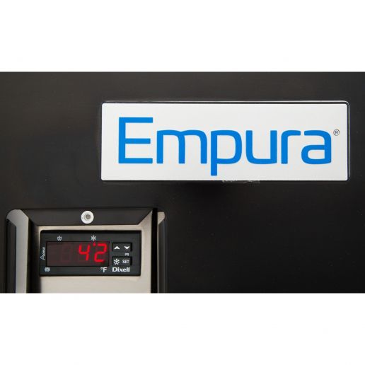 90" x 28" Swing Solid Door Powder Coated Black Stainless Steel Commercial Back Bar Refrigerator Back Bar Cabinet, Refrigerated Empura