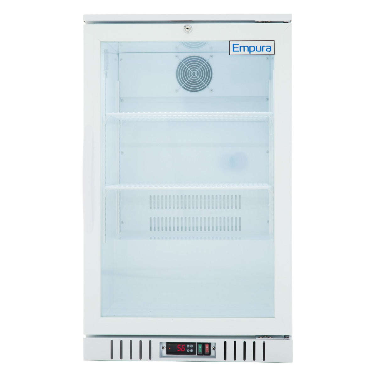26" Countertop White Swing Commercial Glass Door Merchandiser Refrigerator - 7 cu ft Refrigerator, Merchandiser, Countertop Empura