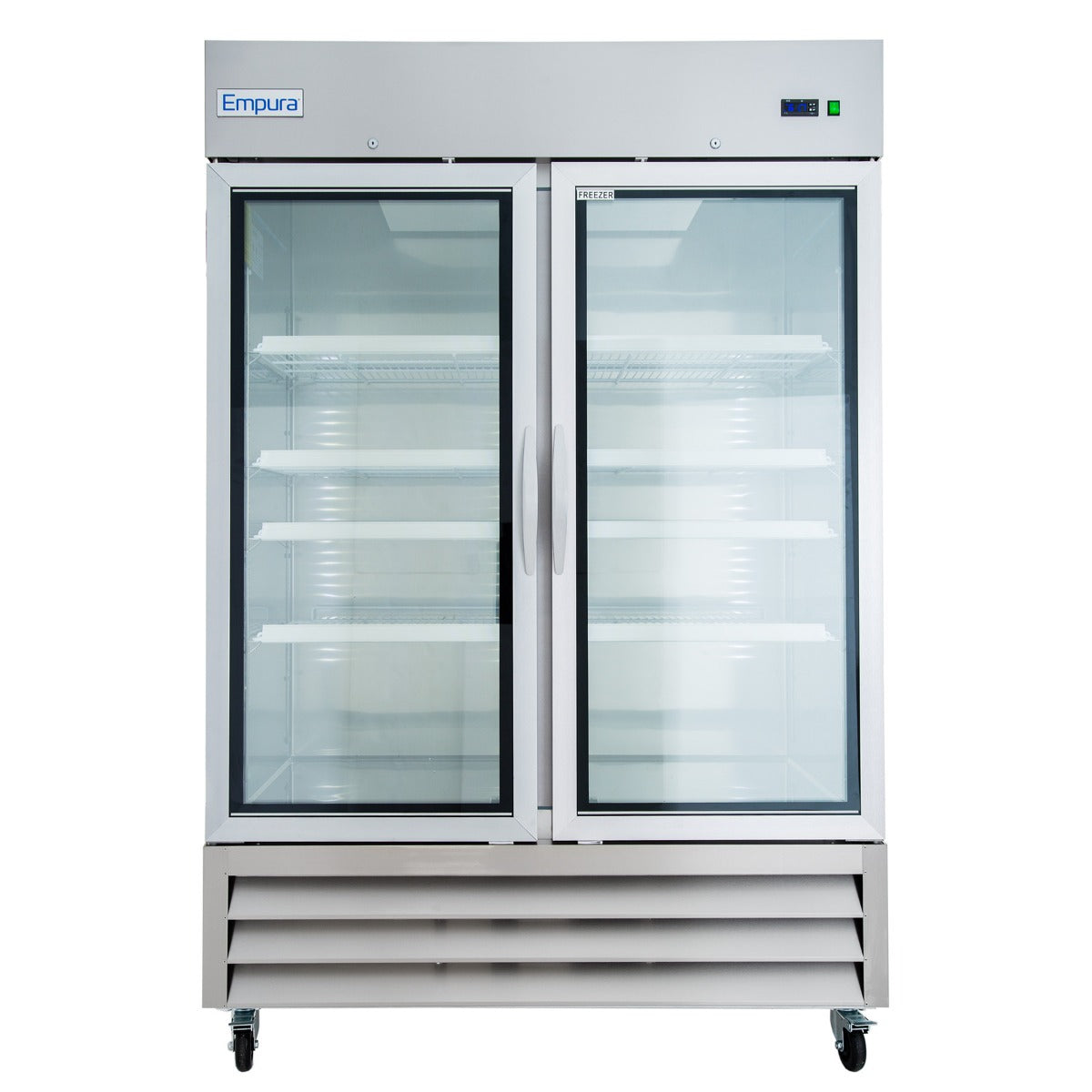 54" Two Section Glass Door Reach-In Refrigerator Refrigerator, Reach-In Empura