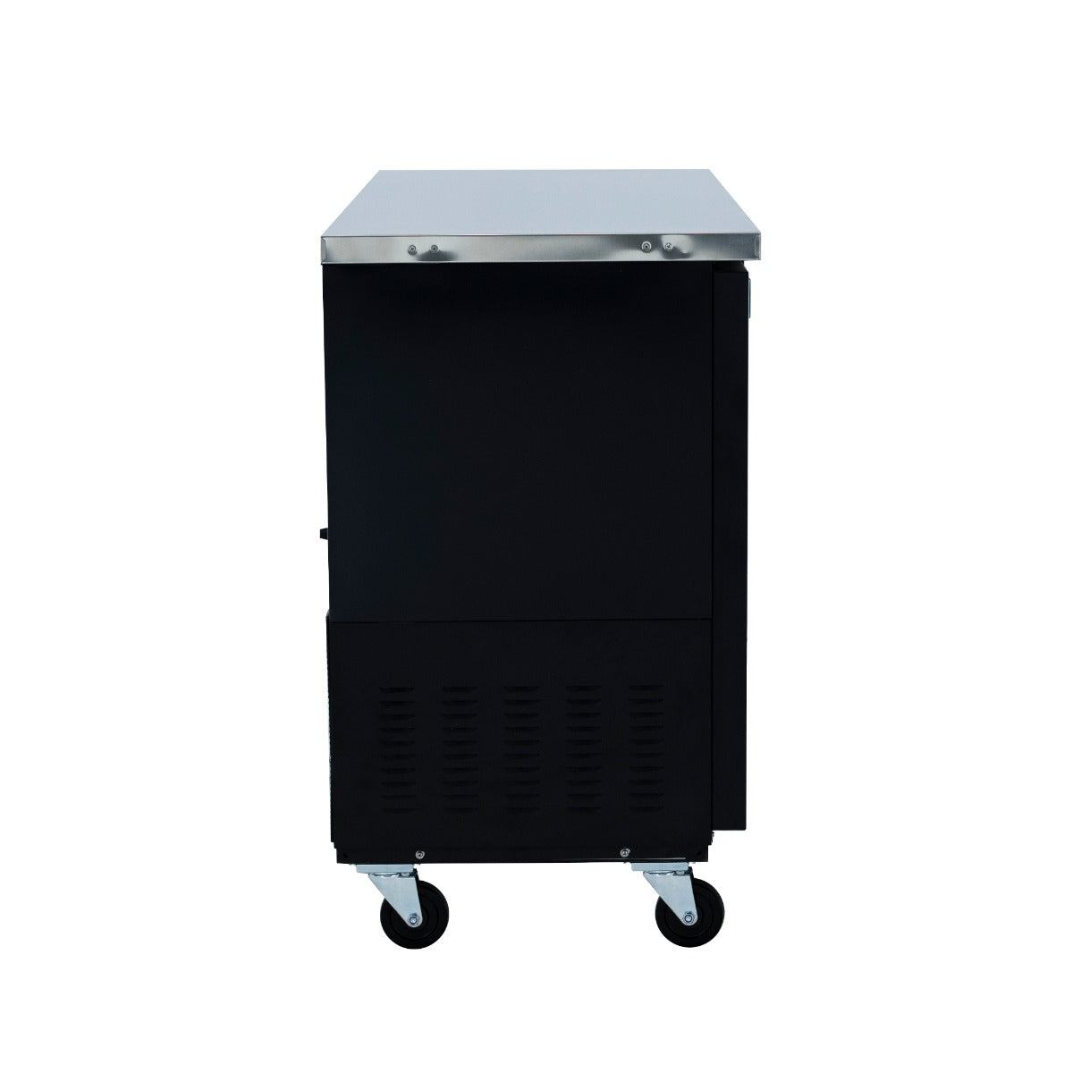 61" x 24" Swing Glass Door Powder Coated Black Stainless Steel Commercial Back Bar Refrigerator Back Bar Cabinet, Refrigerated Empura