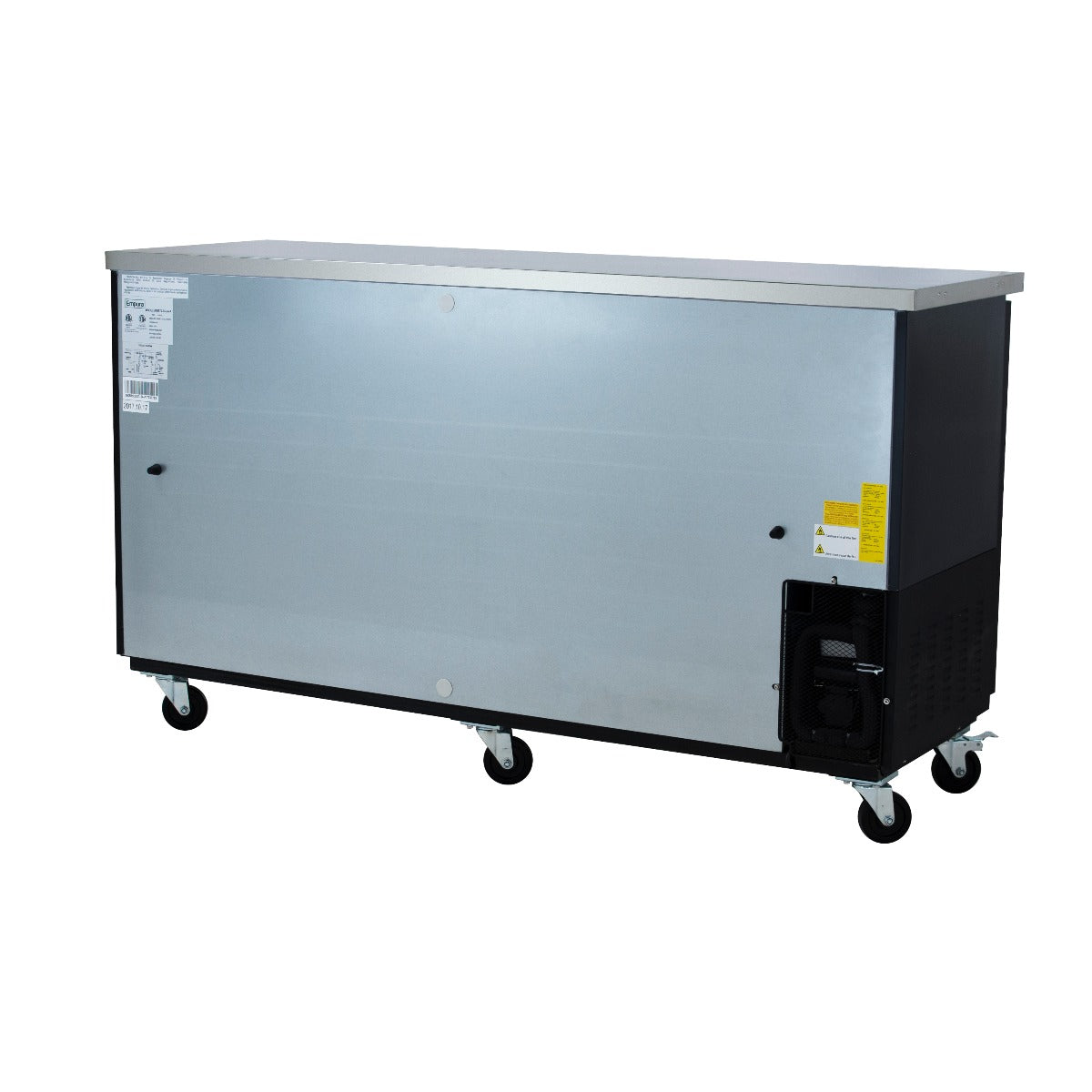 73" x 24" Swing Glass Door Powder Coated Black Stainless Steel Commercial Back Bar Refrigerator Back Bar Cabinet, Refrigerated Empura