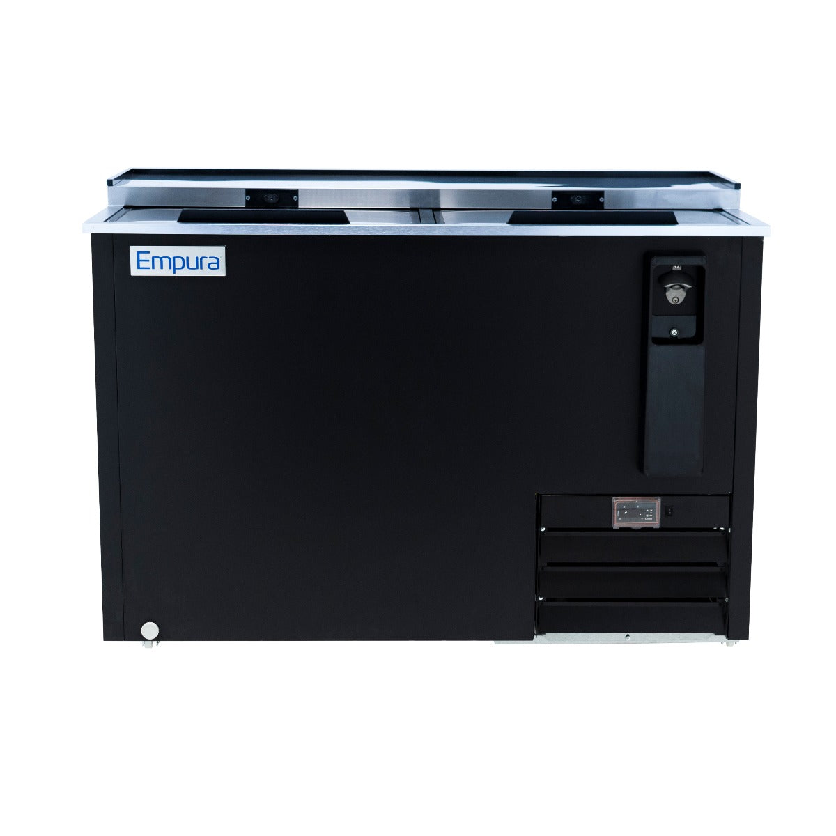 49" Powder Coated Black Stainless Steel Commercial Horizontal Bottle Cooler Bottle Cooler Empura
