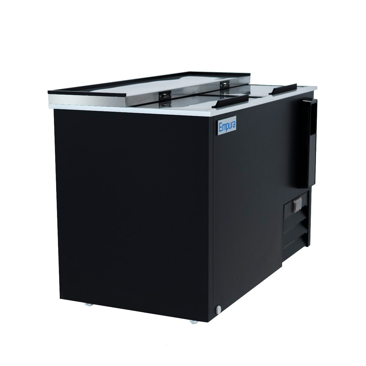 49" Powder Coated Black Stainless Steel Commercial Horizontal Bottle Cooler Bottle Cooler Empura