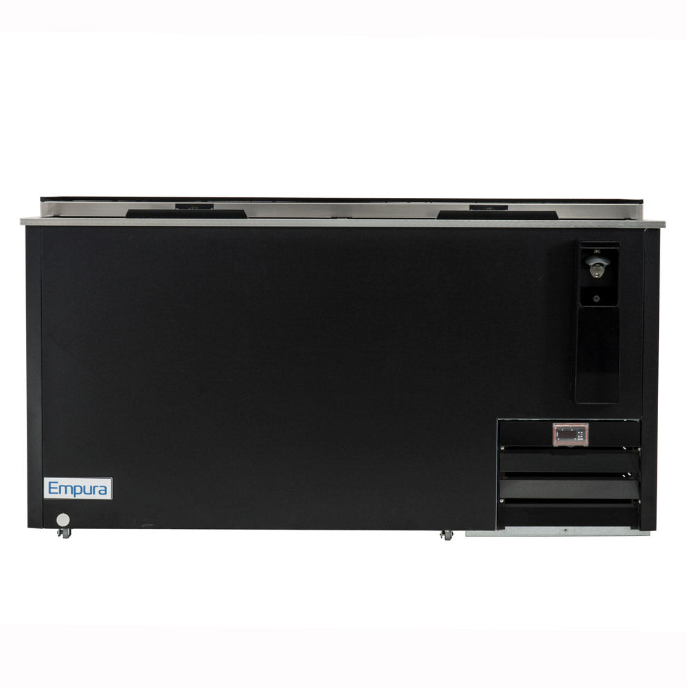 64" Powder Coated Black Stainless Steel Commercial Horizontal Bottle Cooler Bottle Cooler Empura