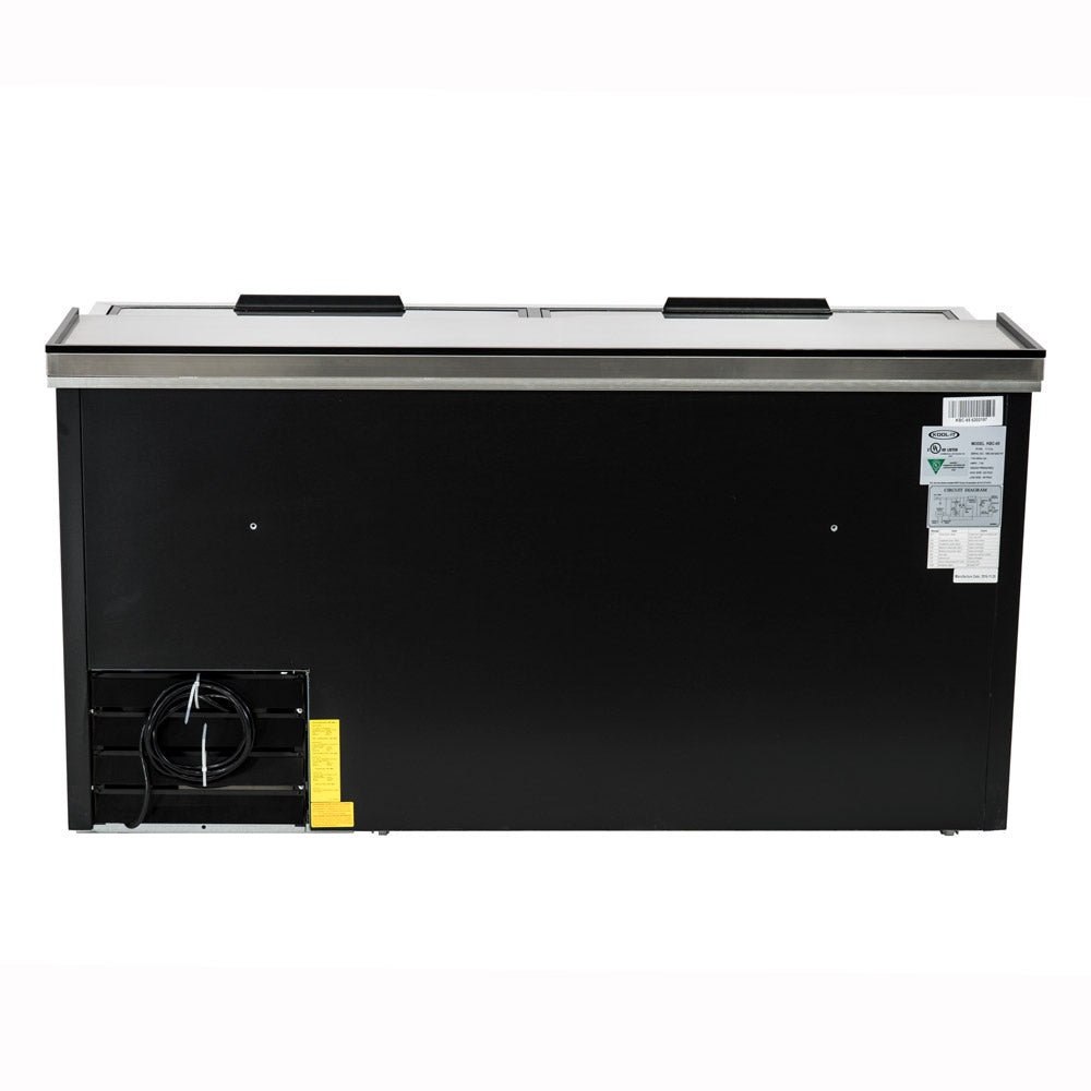 64" Powder Coated Black Stainless Steel Commercial Horizontal Bottle Cooler Bottle Cooler Empura