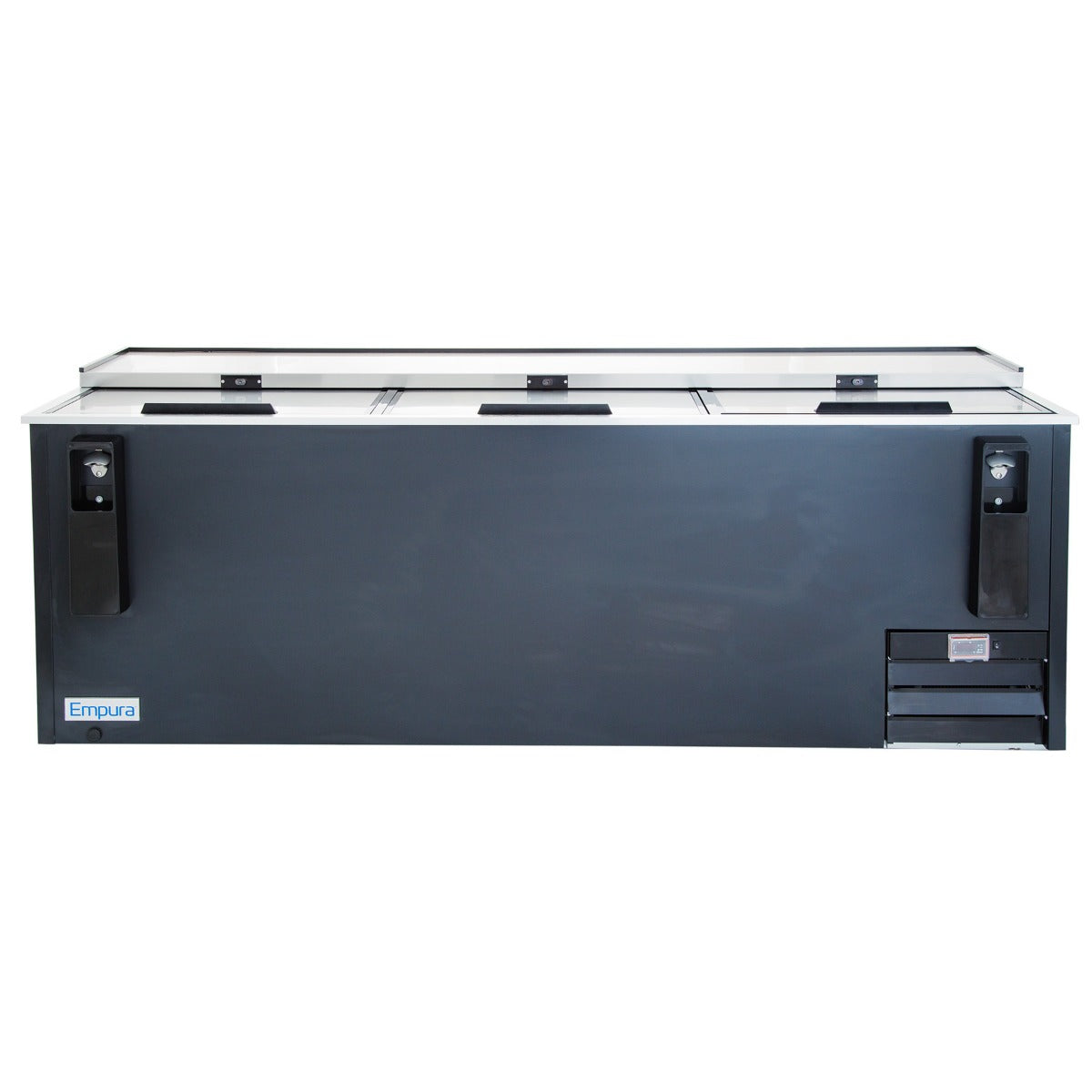 95" Powder Coated Black Stainless Steel Commercial Horizontal Bottle Cooler Bottle Cooler Empura