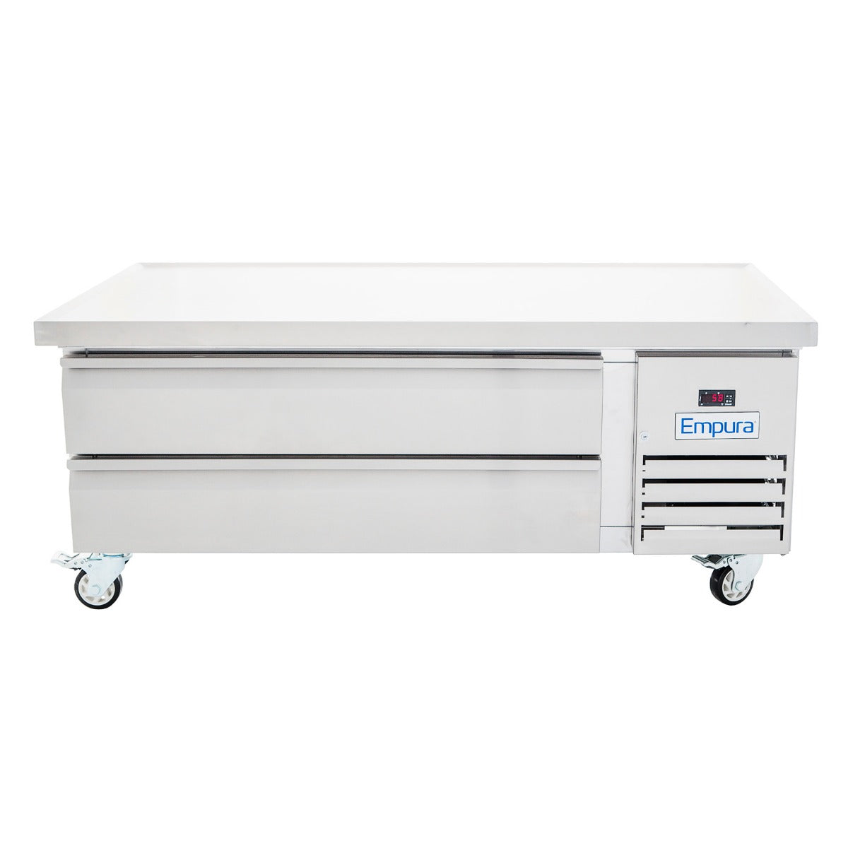 62" 2 Drawer Refrigerated Commercial Chef Base - 12" Depth Pan Equipment Stand, Refrigerated Base Empura