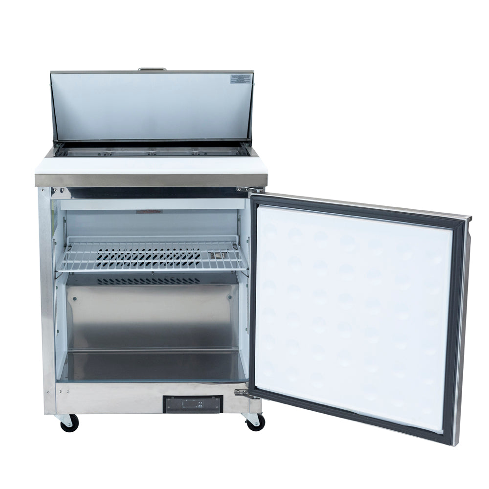 29" 1 Door Commercial Refrigerated Sandwich and Salad Prep Table Refrigerated Counter, Sandwich / Salad Unit Empura