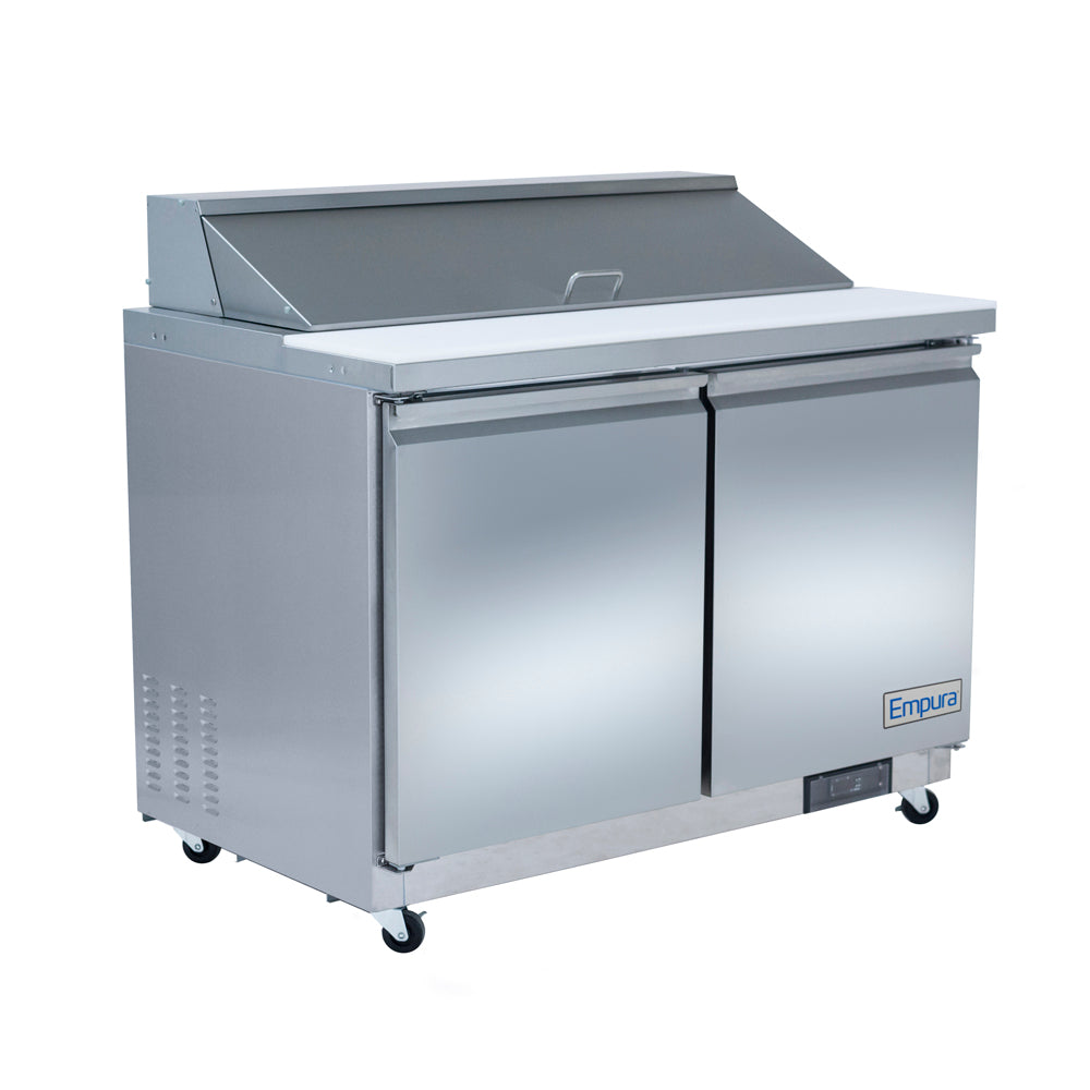 48" 2 Door Commercial Refrigerated Sandwich and Salad Prep Table Refrigerated Counter, Sandwich / Salad Unit Empura