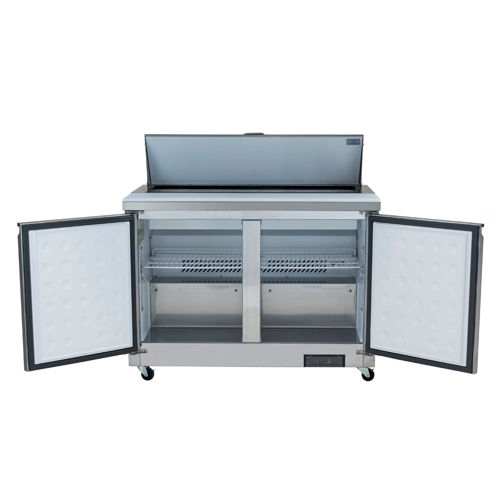 48" 2 Door Commercial Refrigerated Sandwich and Salad Prep Table Refrigerated Counter, Sandwich / Salad Unit Empura