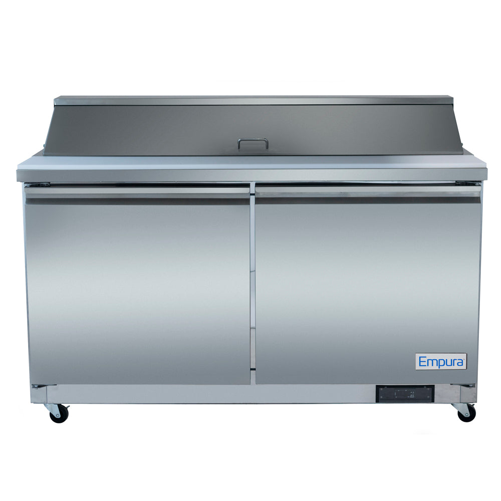 61" 2 Door Commercial Refrigerated Sandwich and Salad Prep Table Refrigerated Counter, Sandwich / Salad Unit Empura