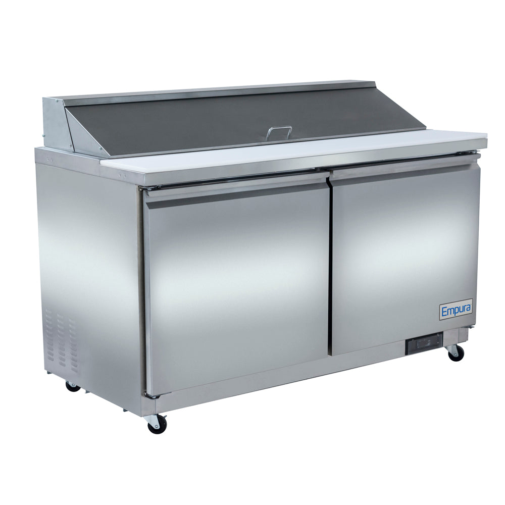 61" 2 Door Commercial Refrigerated Sandwich and Salad Prep Table Refrigerated Counter, Sandwich / Salad Unit Empura