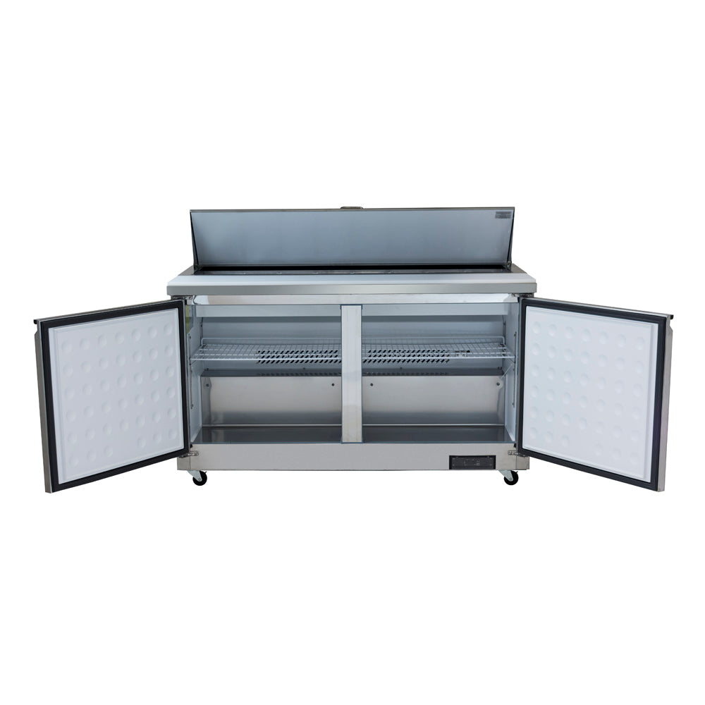 61" 2 Door Commercial Refrigerated Sandwich and Salad Prep Table Refrigerated Counter, Sandwich / Salad Unit Empura