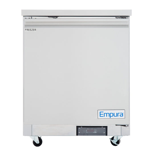 Empura E-KUC27F 27.8" Stainless Steel Undercounter Freezer With 1 Door - 5.4 Cu Ft, 115 Volts