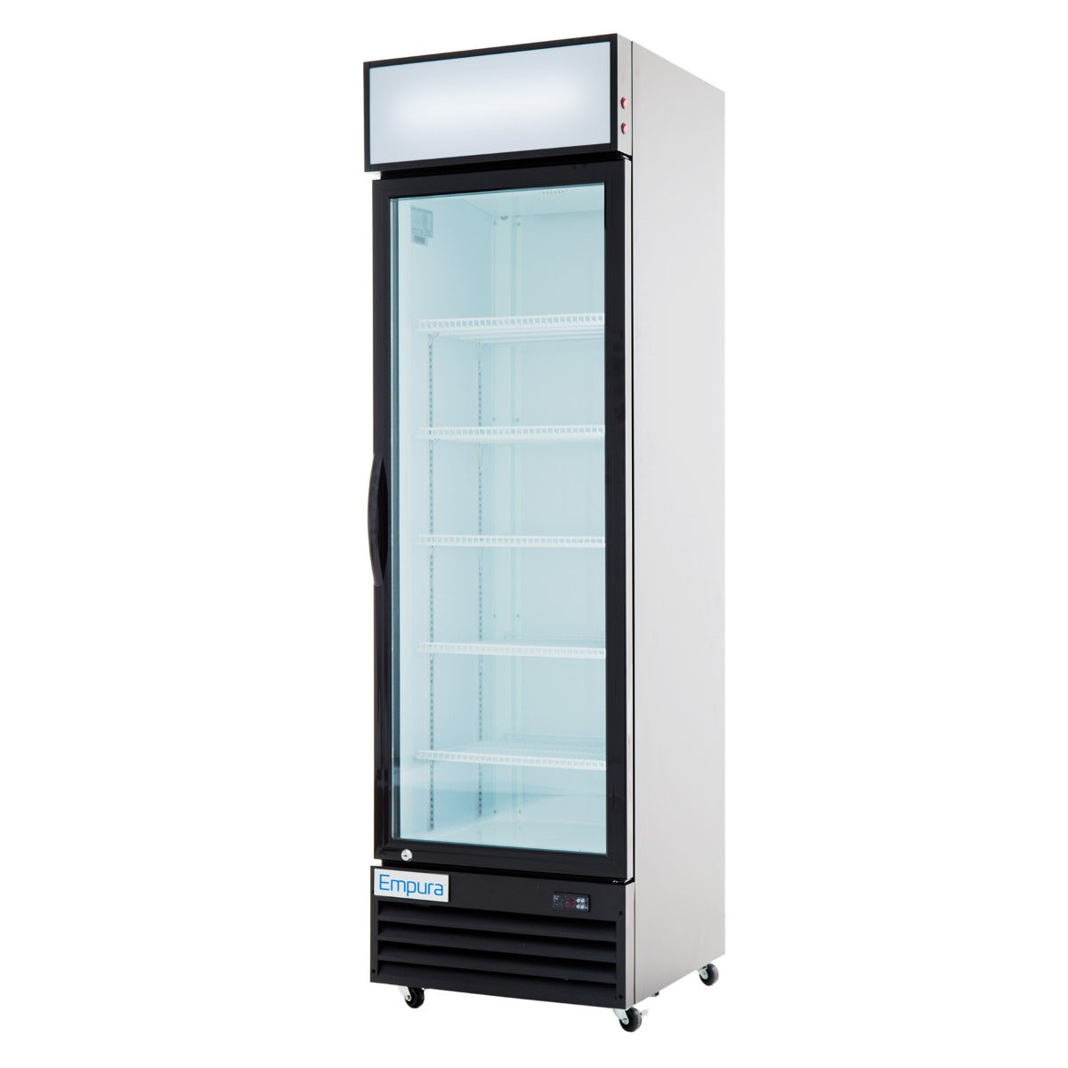 Empura EGM-13B 22.7" Wide Black Swinging Glass Door Merchandiser Refrigerator With 1 Door, 13 Cubic Ft, 115 Volts