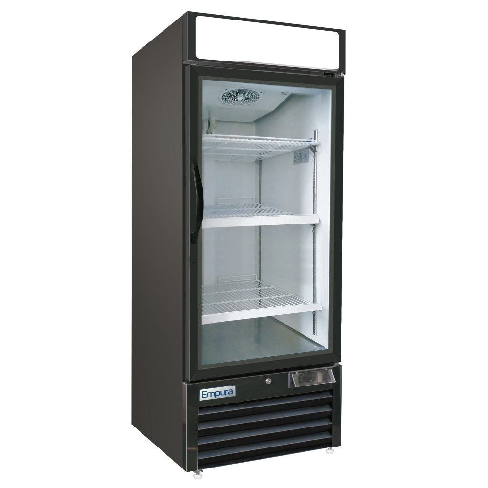 25" Black Swing Commercial Glass Door Merchandiser Freezer Freezer, Merchandiser Empura