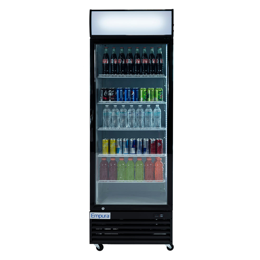 28" Black Swing Commercial Glass Door Merchandiser Refrigerator - 21 cu ft Refrigerator, Merchandiser Empura