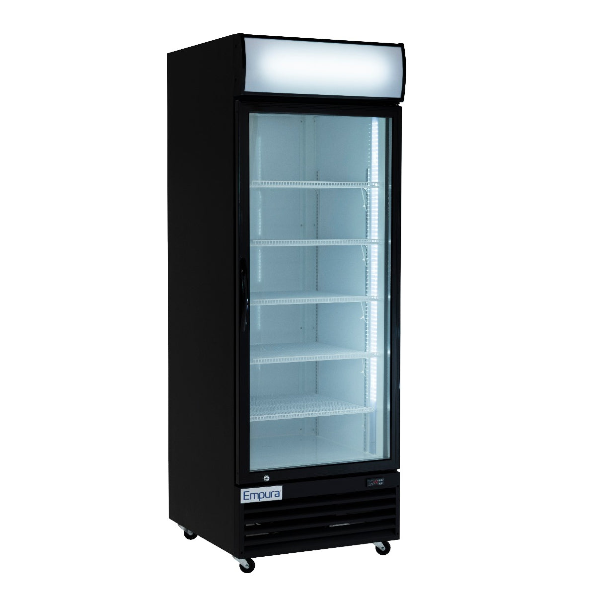 Empura EGM-23B 27.6" Wide Black Swinging Glass Door Merchandiser Refrigerator With 1 Door, 23 Cubic Ft, 115 Volts