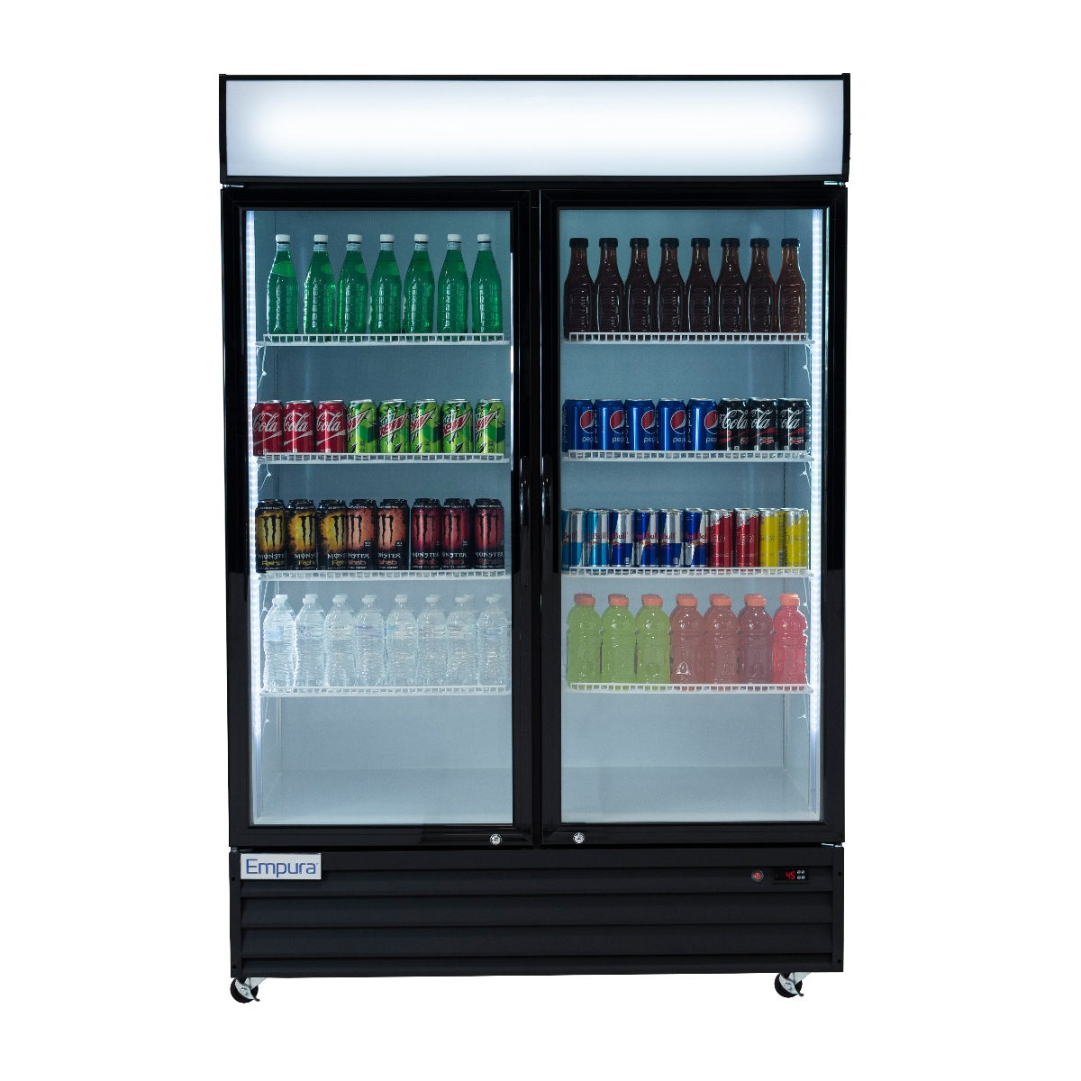 52" Black Swing Commercial Glass Door Merchandiser Refrigerator - 48 cu ft Refrigerator, Merchandiser Empura