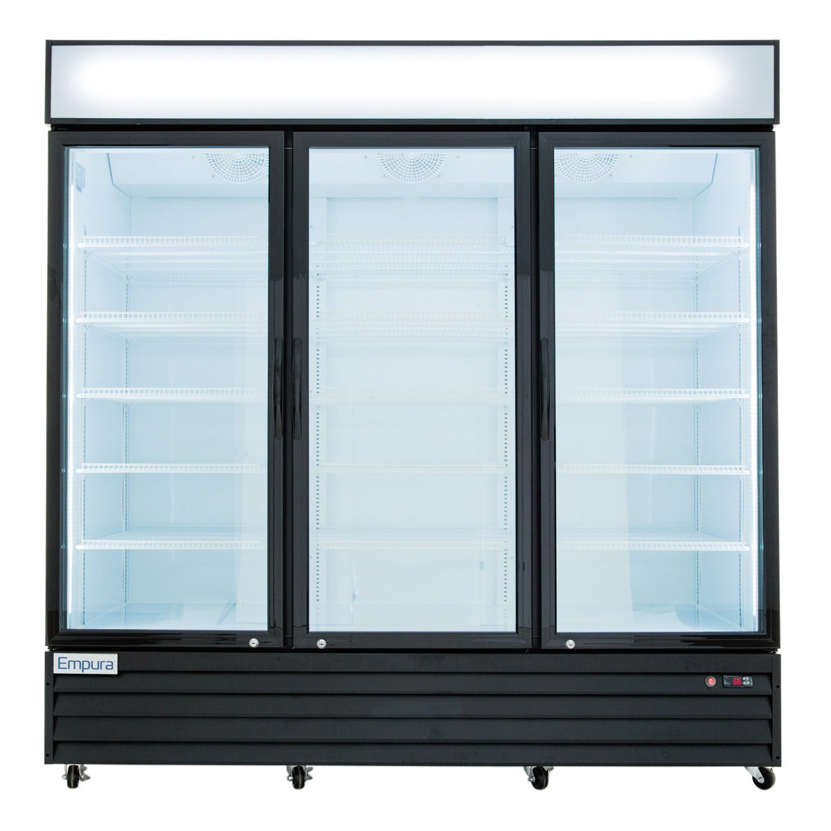 78" Black Swing Commercial Glass Door Merchandiser Refrigerator - 67 cu ft Refrigerator, Merchandiser Empura