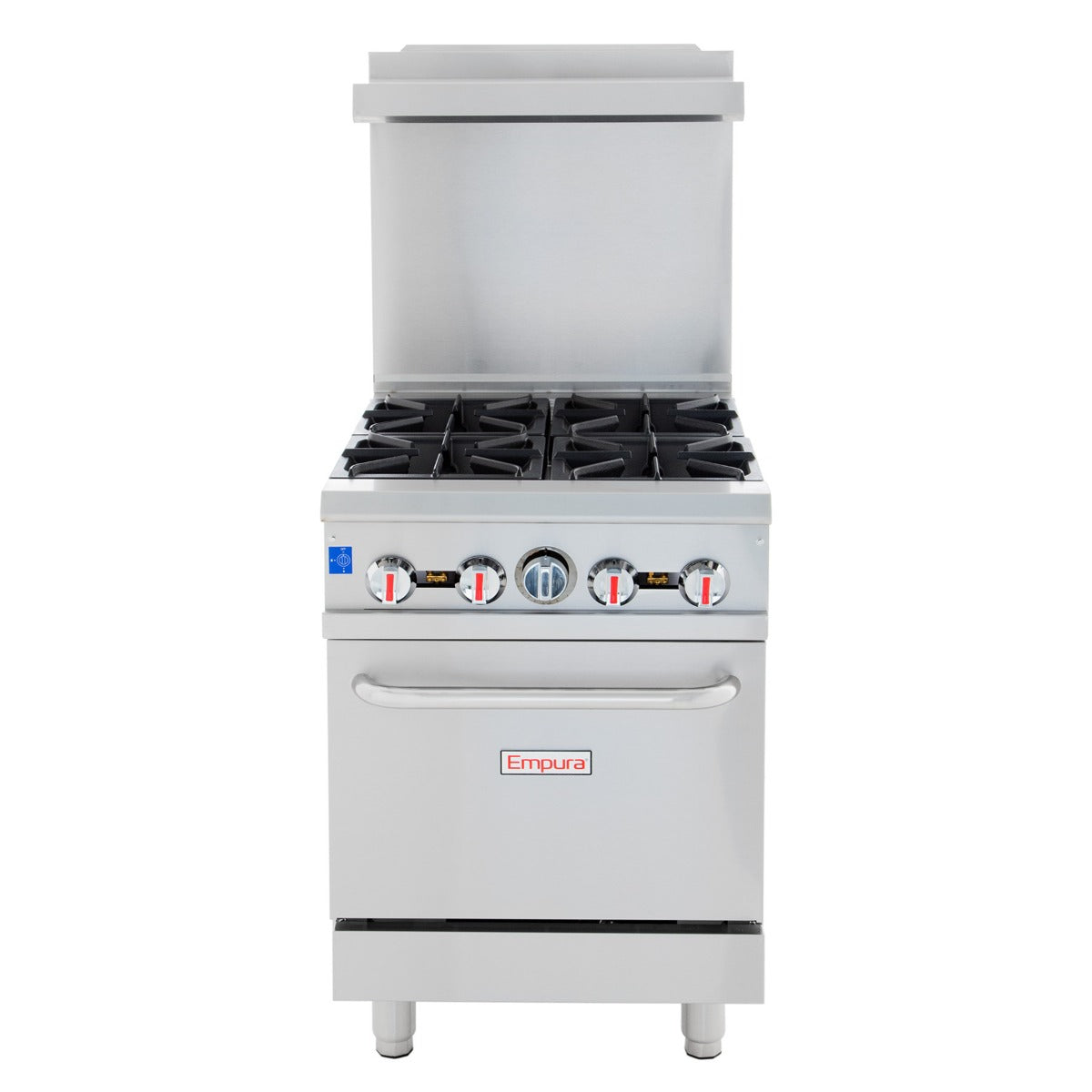 24" 4 Burner Commercial Natural Gas Range with Oven Base - 151,000 BTU Range, 24" Restaurant, Gas Empura