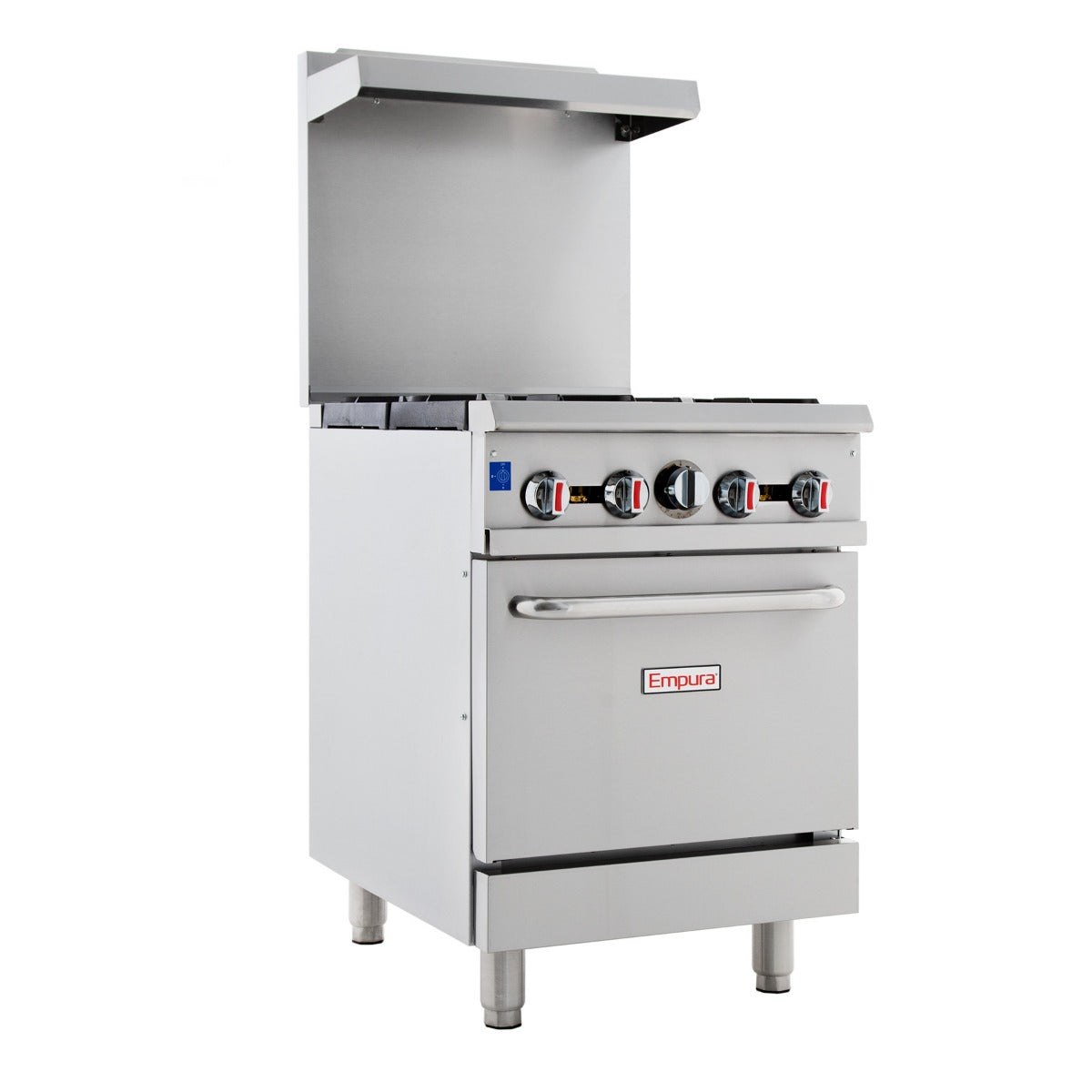 Empura EGR-24_LP 24" Stainless Steel Commercial Gas Range with Oven, 4 Burners - Liquid Propane Gas, 150,000 BTU