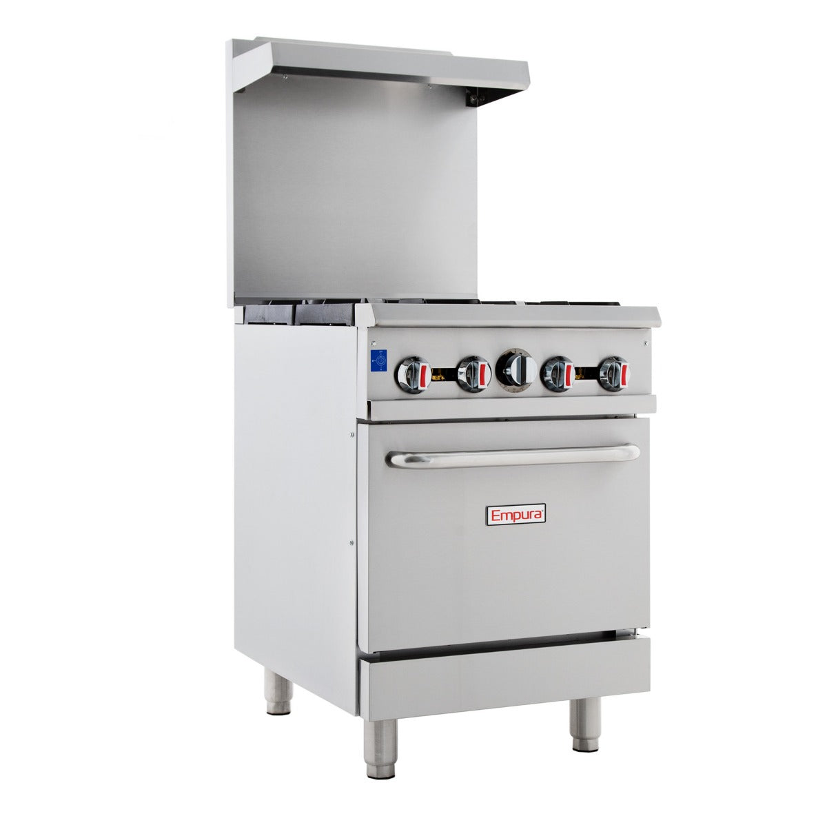 24" 4 Burner Commercial Natural Gas Range with Oven Base - 151,000 BTU Range, 24" Restaurant, Gas Empura