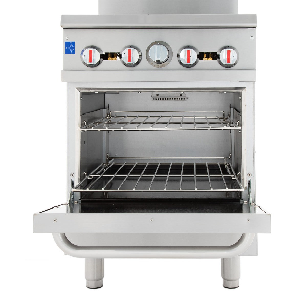 24" 4 Burner Commercial Liquid Propane Range with Oven Base - 151,000 BTU Range, 24" Restaurant, Gas Empura