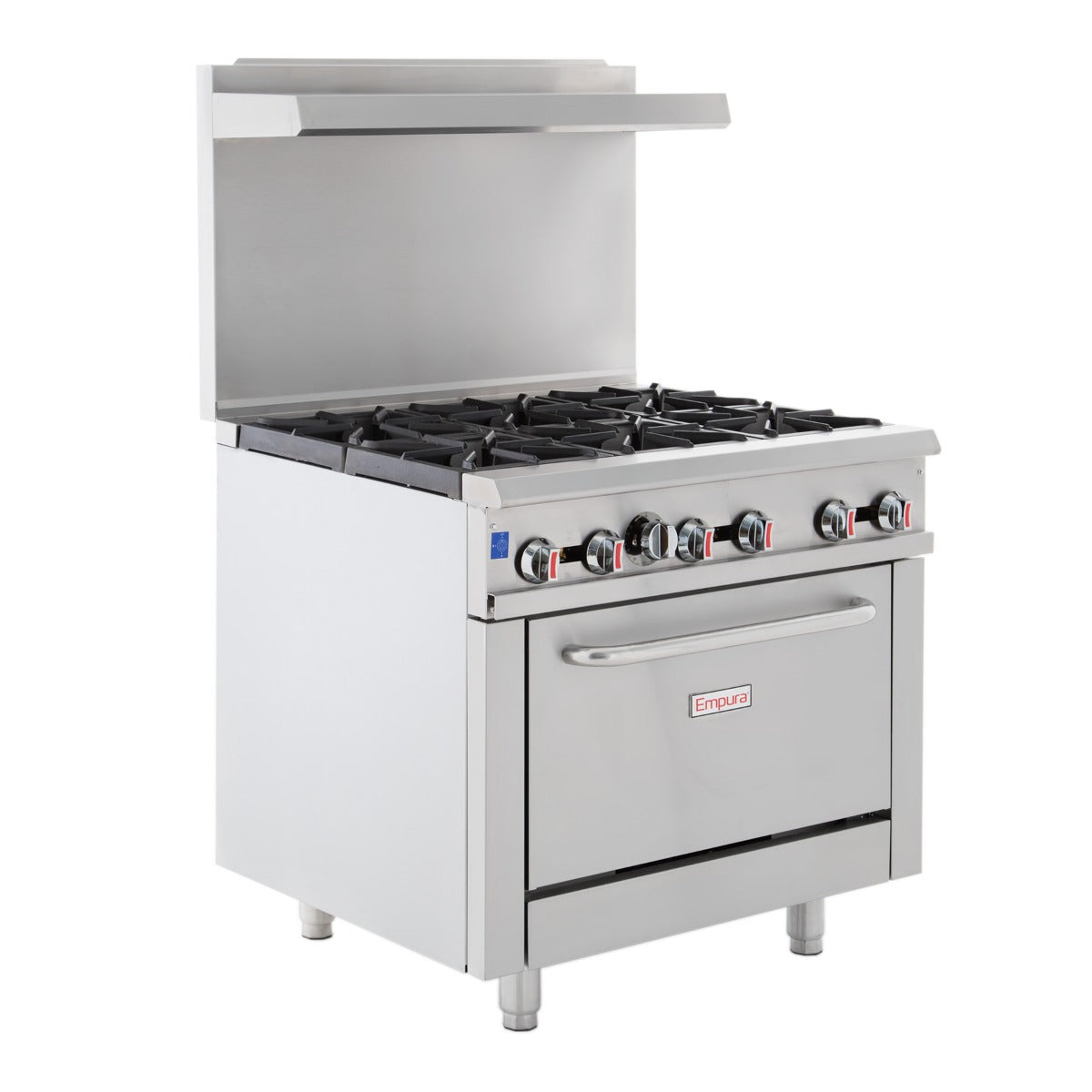 Empura EGR-36_NAT 36" Stainless Steel Commercial Gas Range with Oven, 6 Burners - Natural Gas, 210,000 BTU