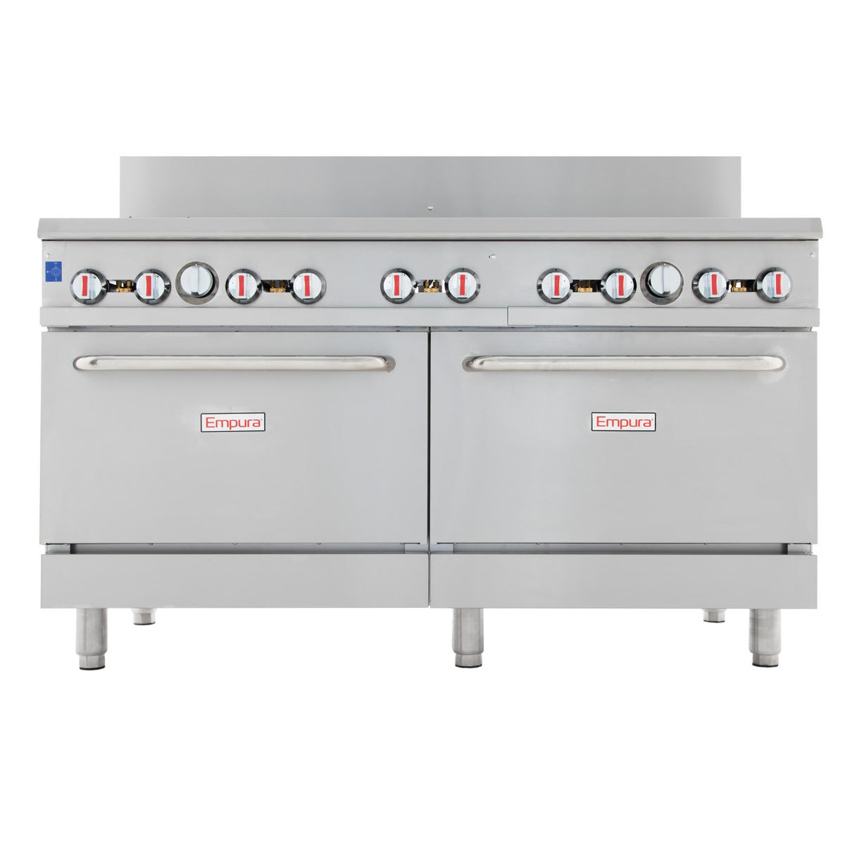 Empura EGR-60_LP 60" Stainless Steel Commercial Gas Range with Two Ovens, 10 Burners - Liquid Propane Gas, 360,000 BTU