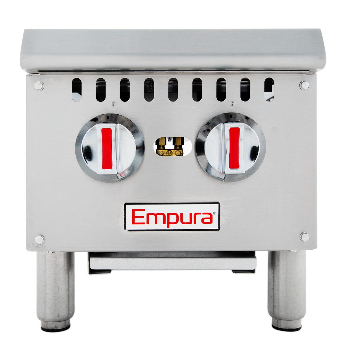 12" 2 Burner Commercial Gas Hot Plate with Cast Iron Grates - 50,000 BTU Hotplate, Countertop, Gas Empura