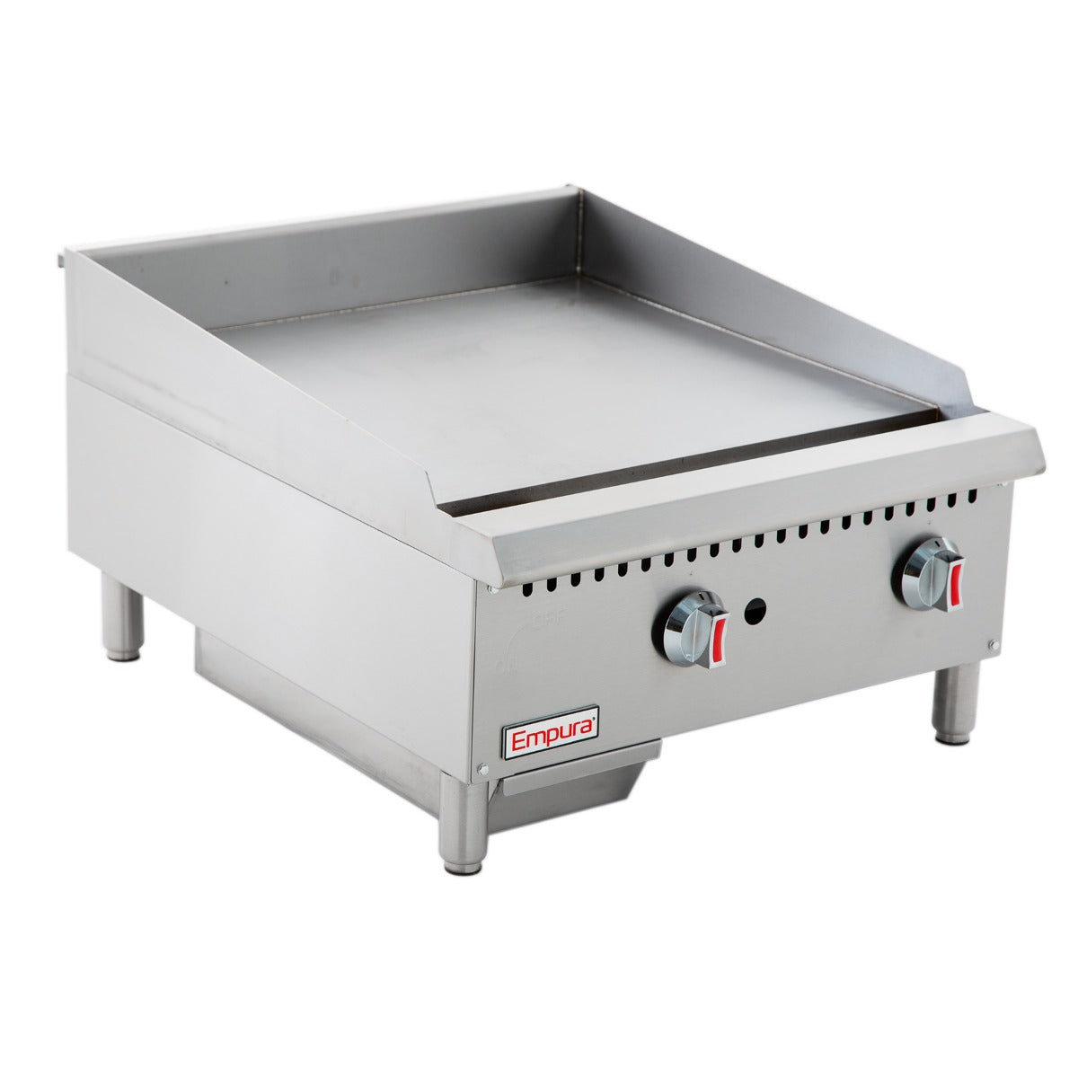 24" Heavy Duty Commercial Countertop Gas Griddle with Manual Controls - 60,000 BTU Griddle / Charbroiler, Gas, Countertop Empura
