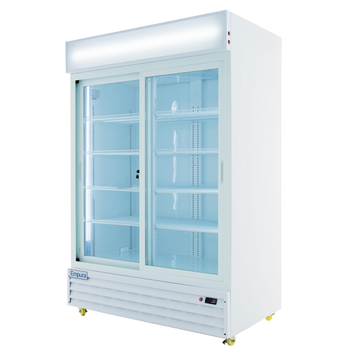 52" White Sliding Commercial Glass Door Merchandiser Refrigerator - 42 cu ft Refrigerator, Merchandiser Empura