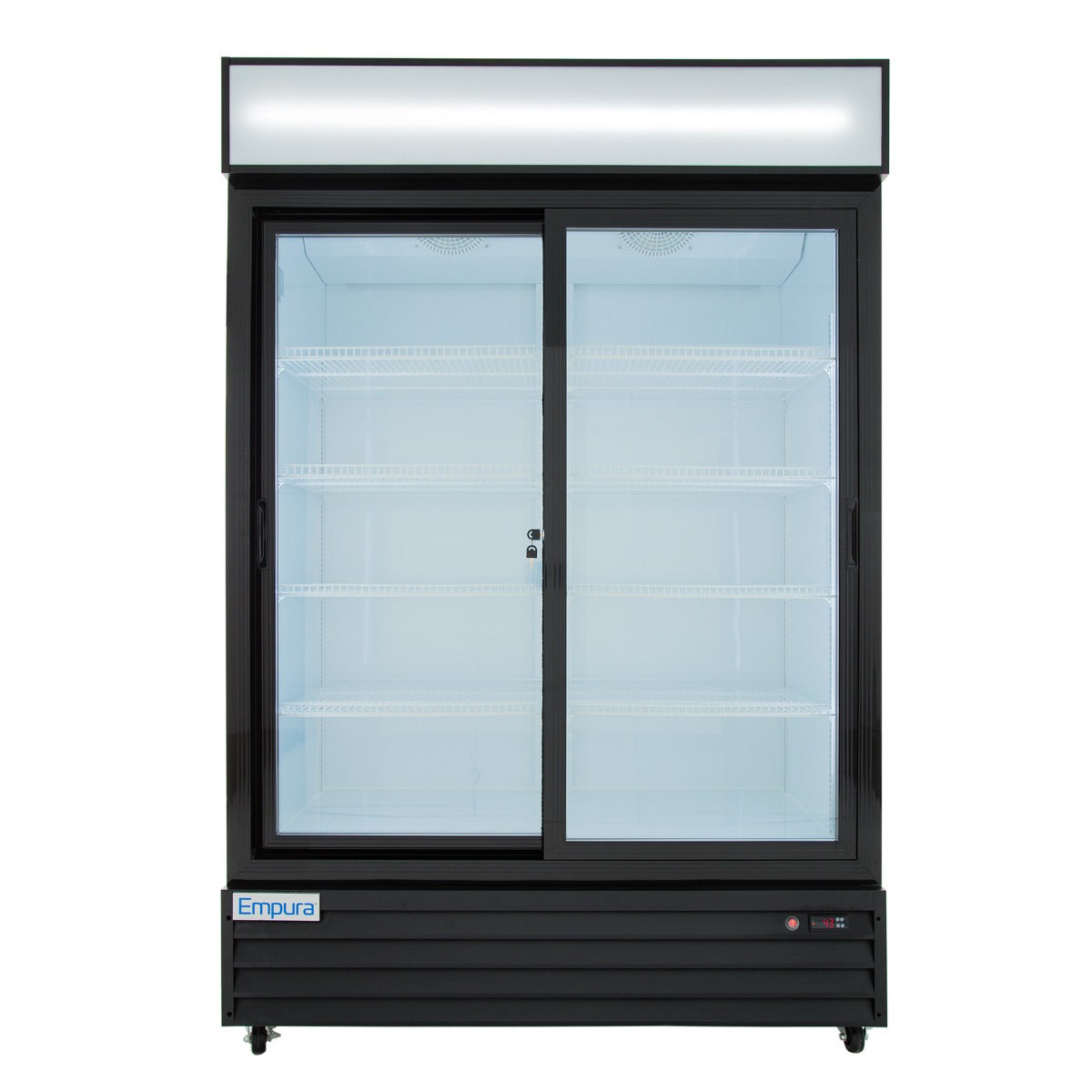 52" Black Sliding Commercial Glass Door Merchandiser Refrigerator - 48 cu ft Refrigerator, Merchandiser Empura