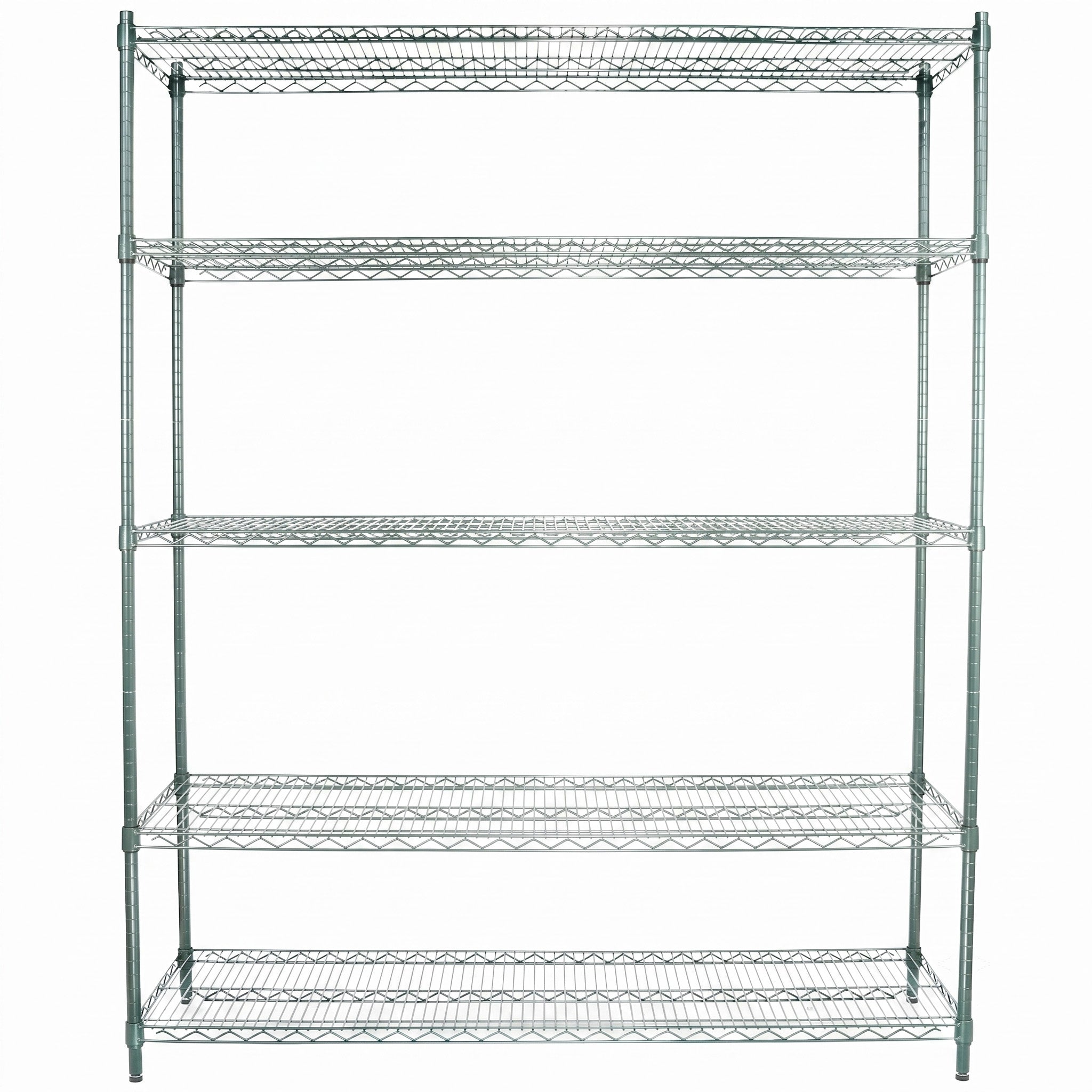 60" x 18" Epoxy 5-Shelf Commercial Wire Shelving Kit Kit with 86" Posts, NSF