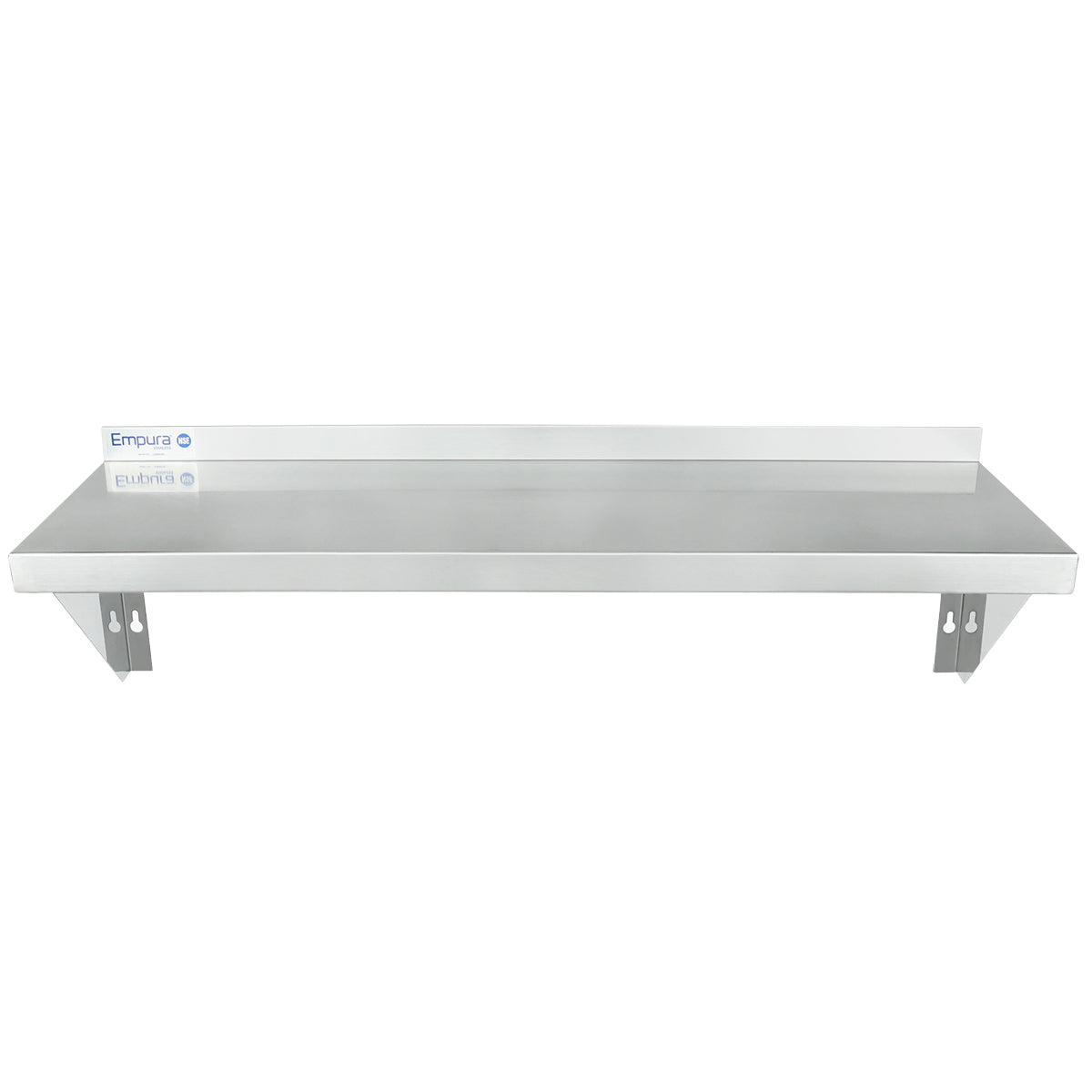 36" x 12" 18 Gauge Stainless Steel Standard Duty Wall Shelf, NSF Shelving, Wall Mounted Empura