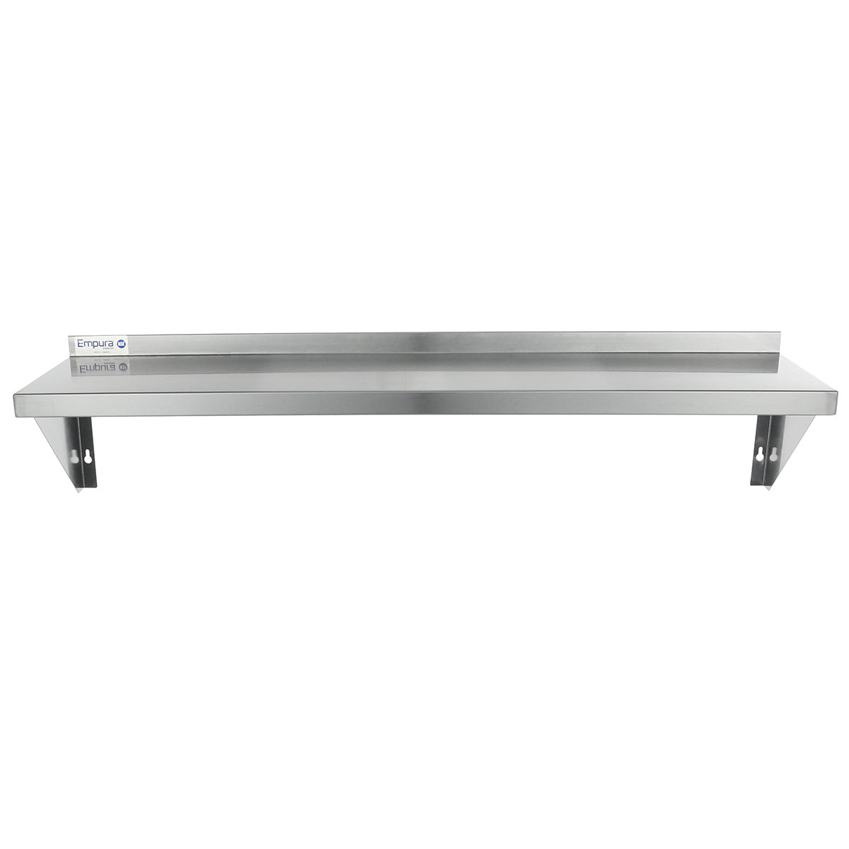 48" x 12" 18 Gauge Stainless Steel Standard Duty Wall Shelf, NSF Shelving, Wall Mounted Empura