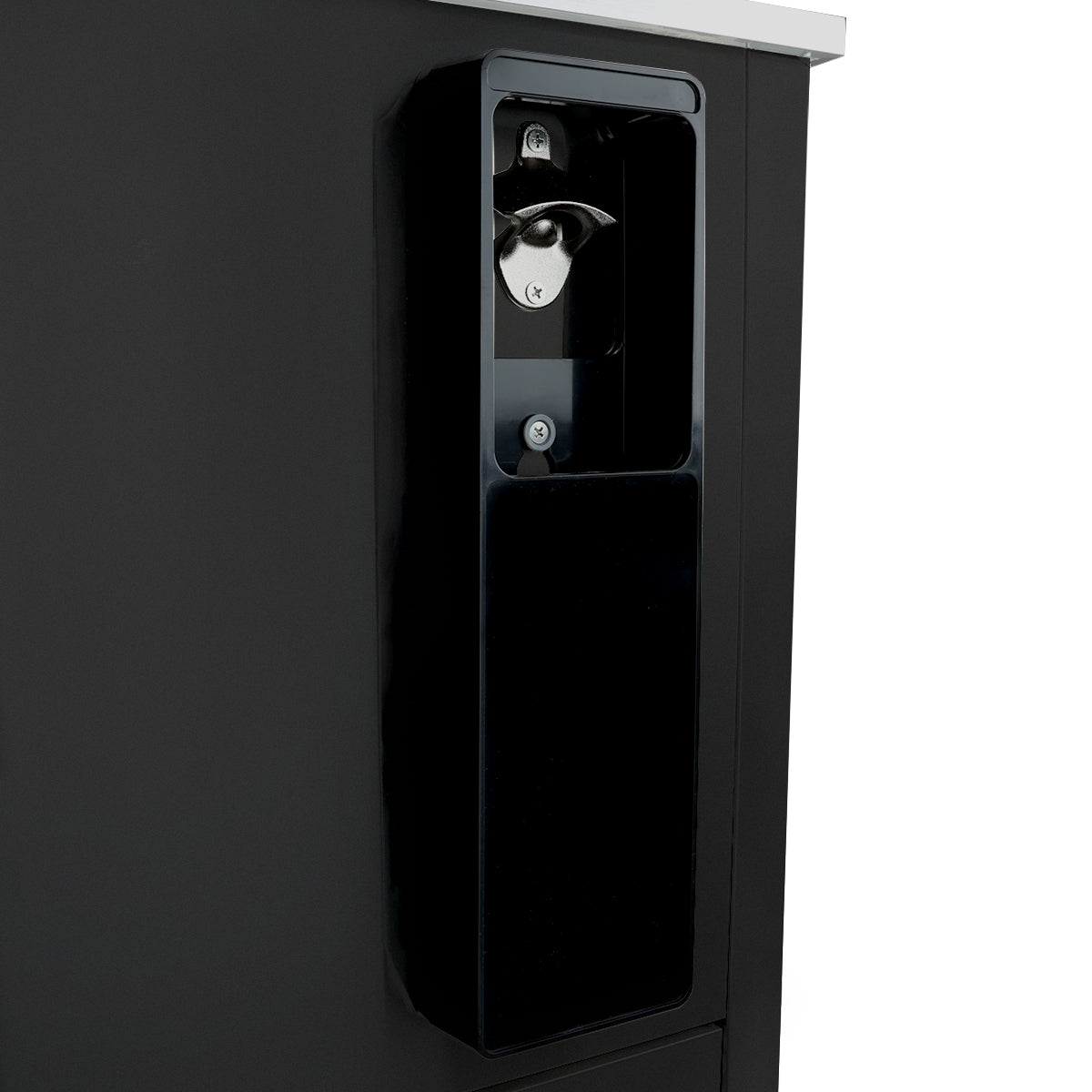 37" Powder Coated Black Stainless Steel Commercial Horizontal Bottle Cooler