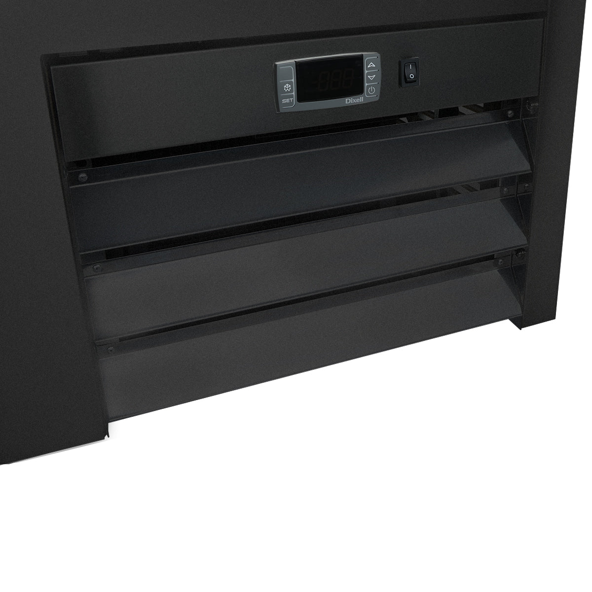 37" Powder Coated Black Stainless Steel Commercial Horizontal Bottle Cooler