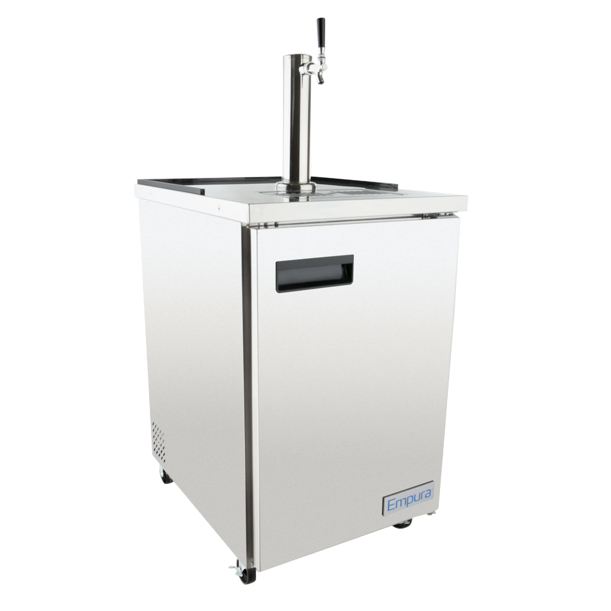 24" Single Tap Commercial Kegerator Beer Dispenser - Stainless Steel, Holds (1) 1/2 Keg