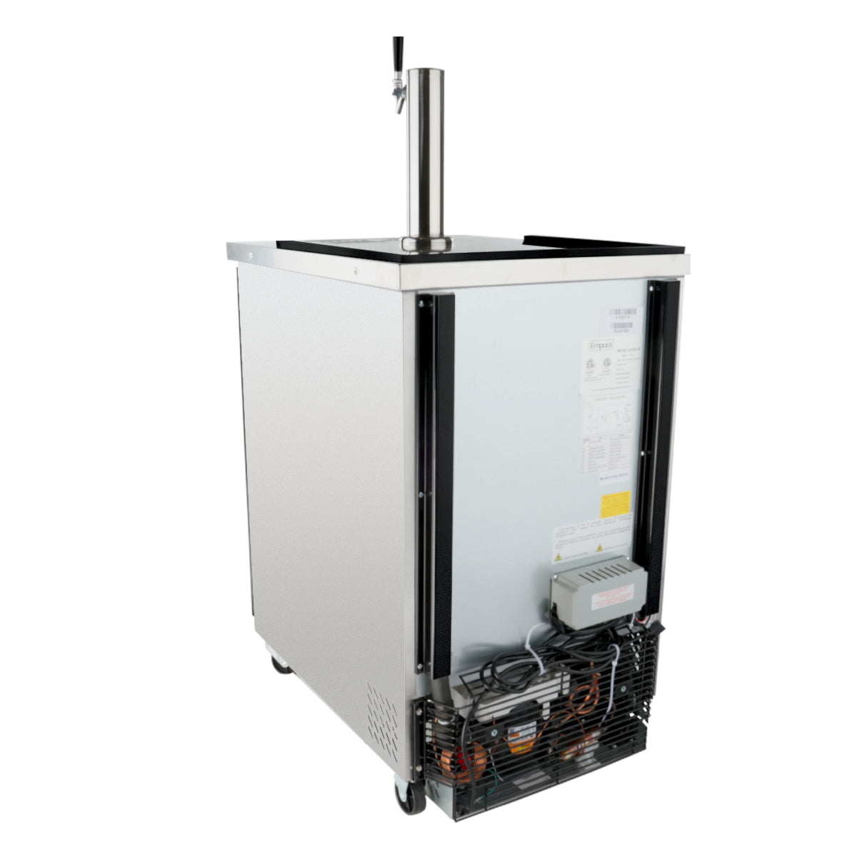 24" Single Tap Commercial Kegerator Beer Dispenser - Stainless Steel, Holds (1) 1/2 Keg