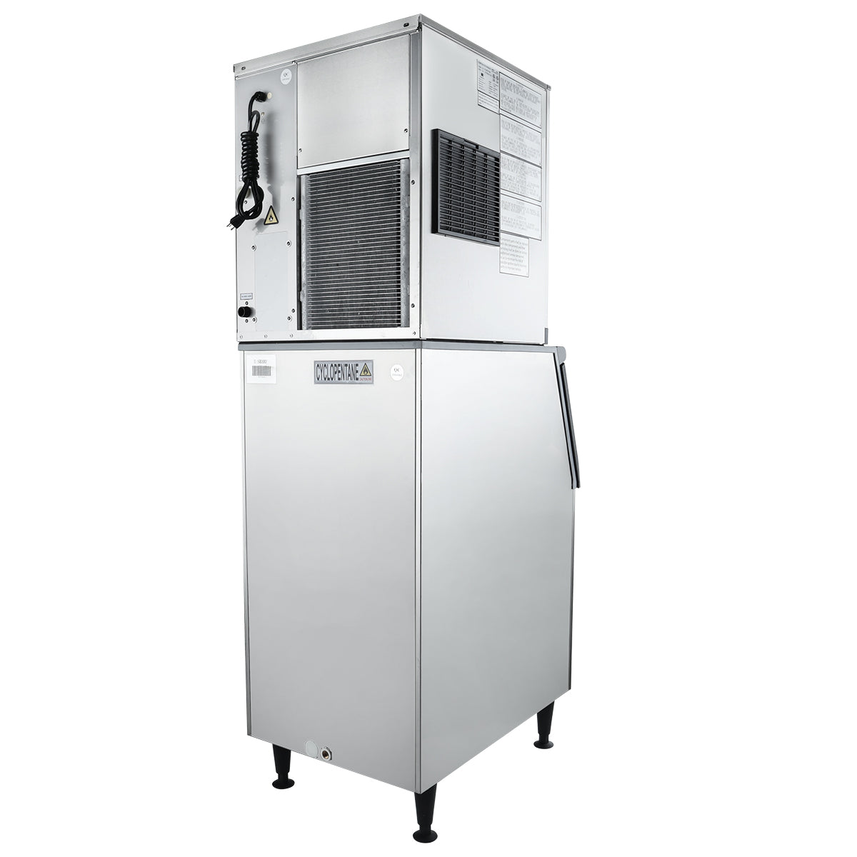 23" Air Cooled Commercial Half Cube Ice Machine with 308lb. Ice Storage Bin - 525 lb. Ice Maker with Bin, Cube-Style Empura