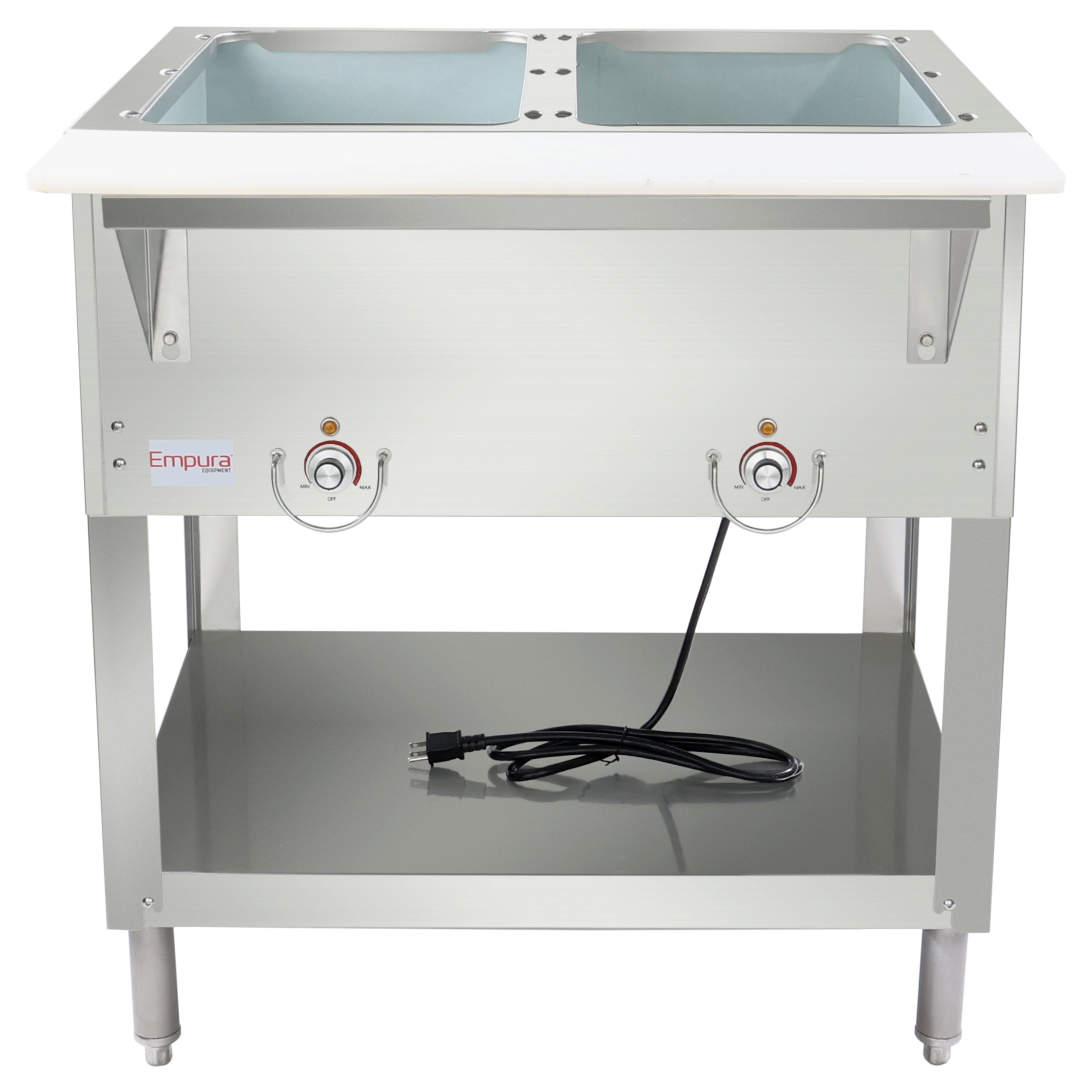 Two Pan Open Well Stainless Steel Electric Steam Table - 120V