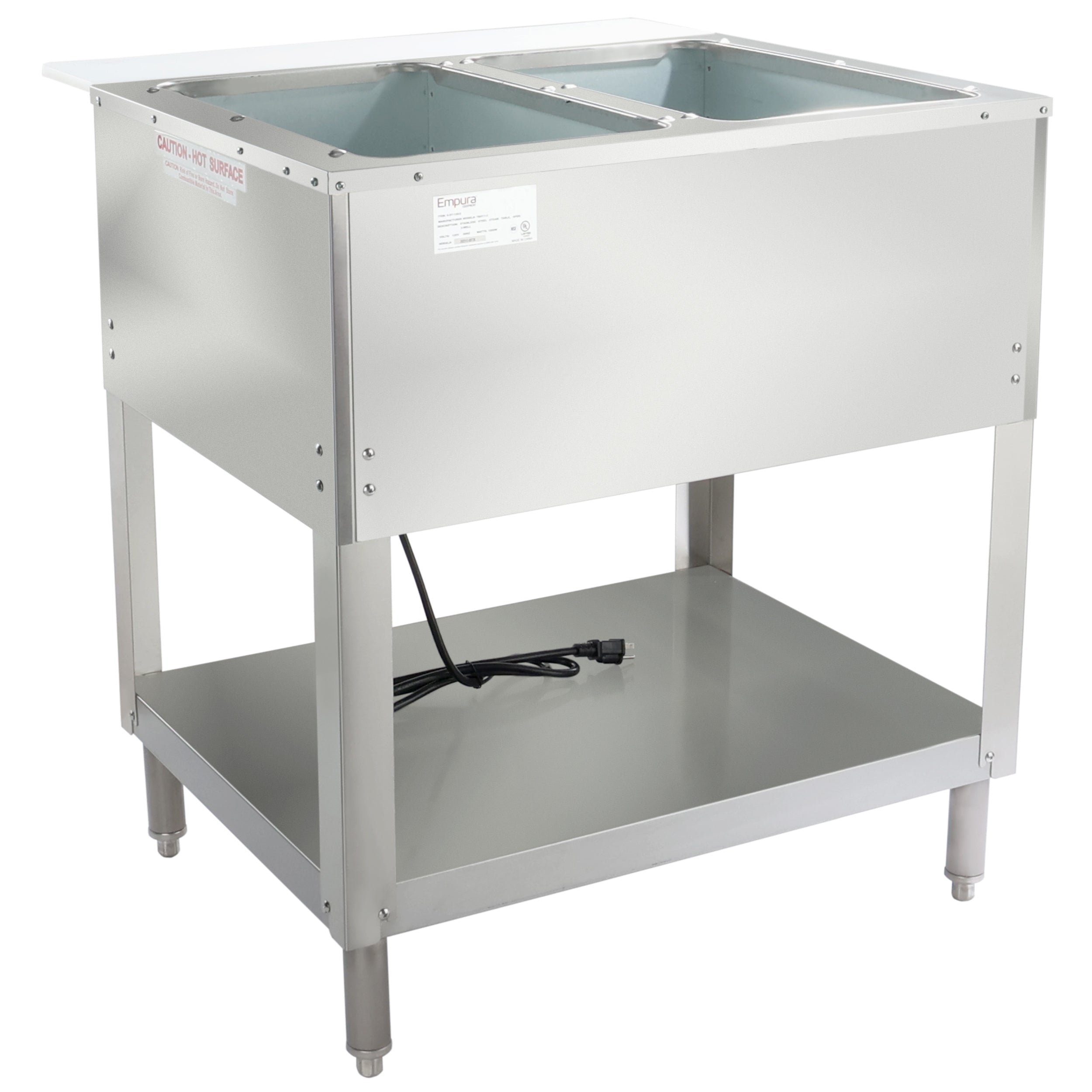 Two Pan Open Well Stainless Steel Electric Steam Table - 120V