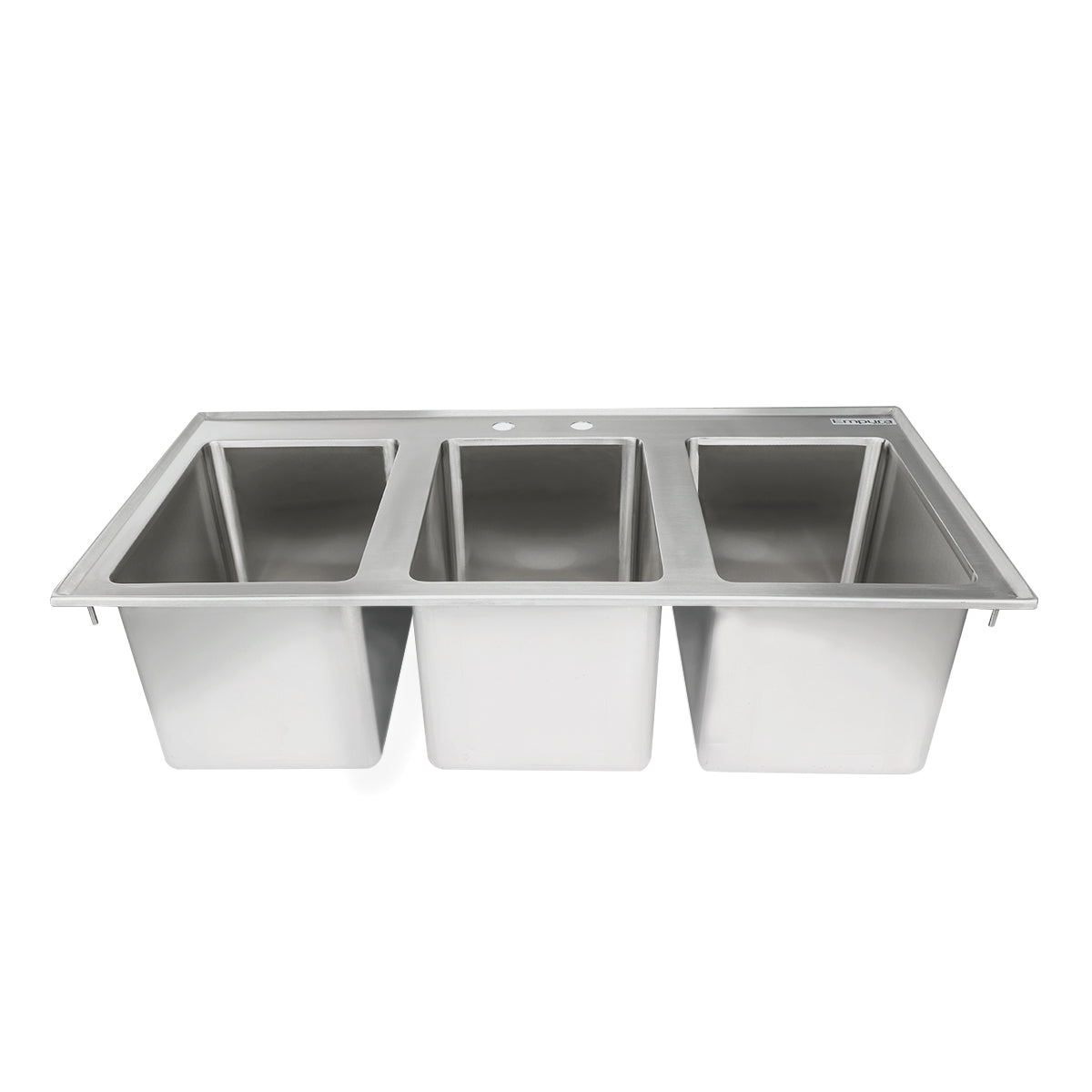 10" x 14" x 10" 16 Gauge Stainless Steel Commercial Three Compartment Drop-In Sink, NSF Sink, Drop-In Empura
